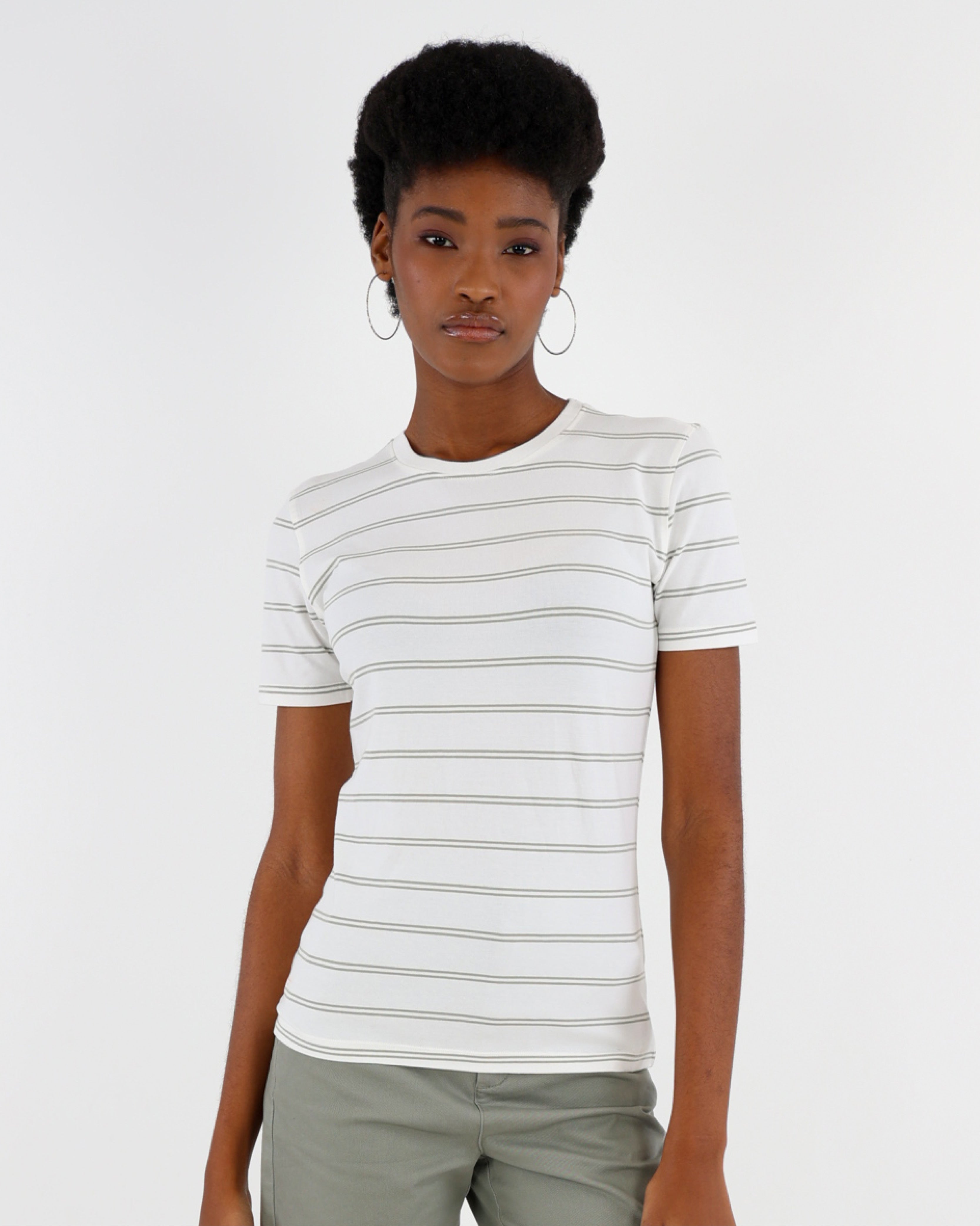 Sage Short Sleeve Striped T-Shirt