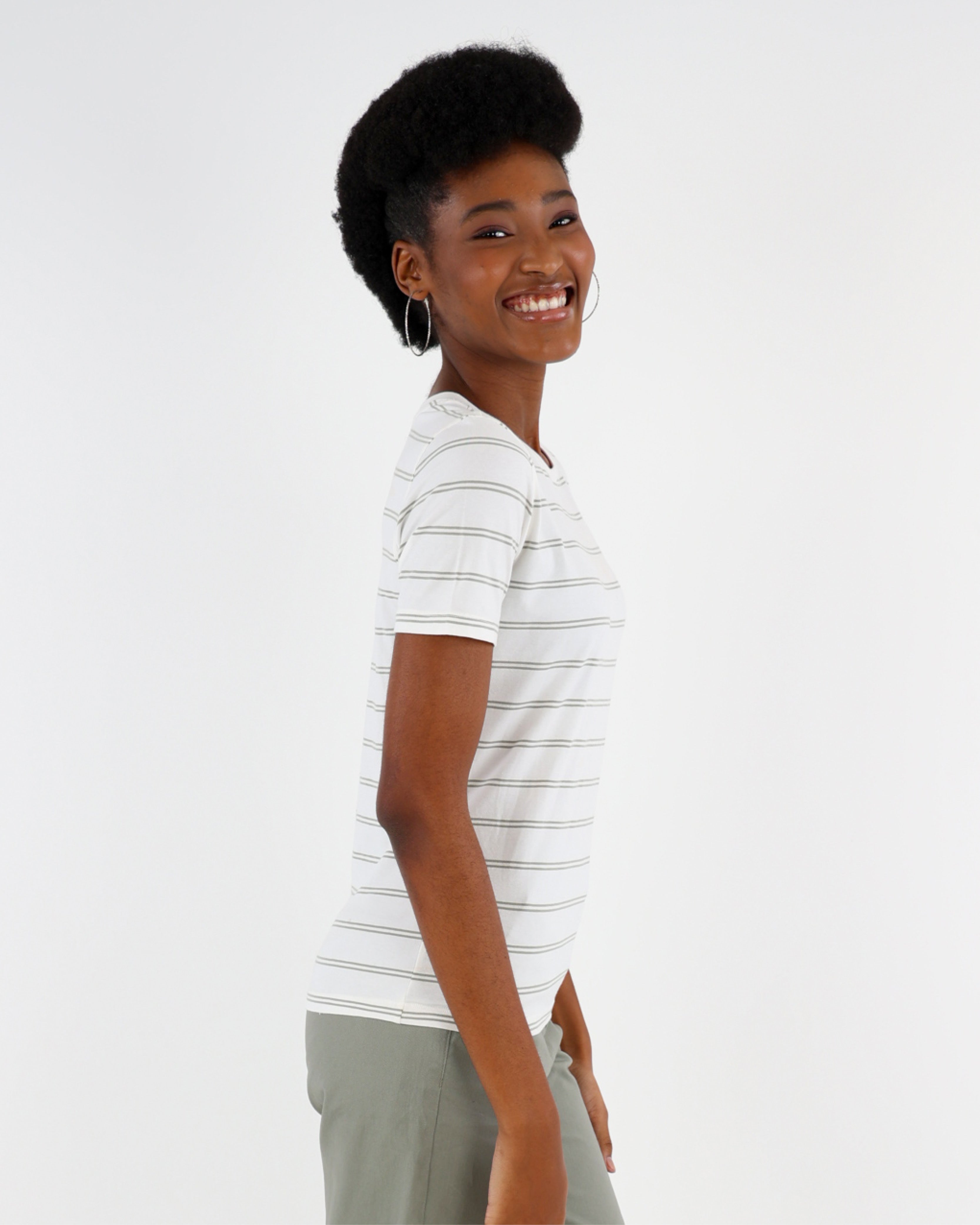 Sage Short Sleeve Striped T-Shirt