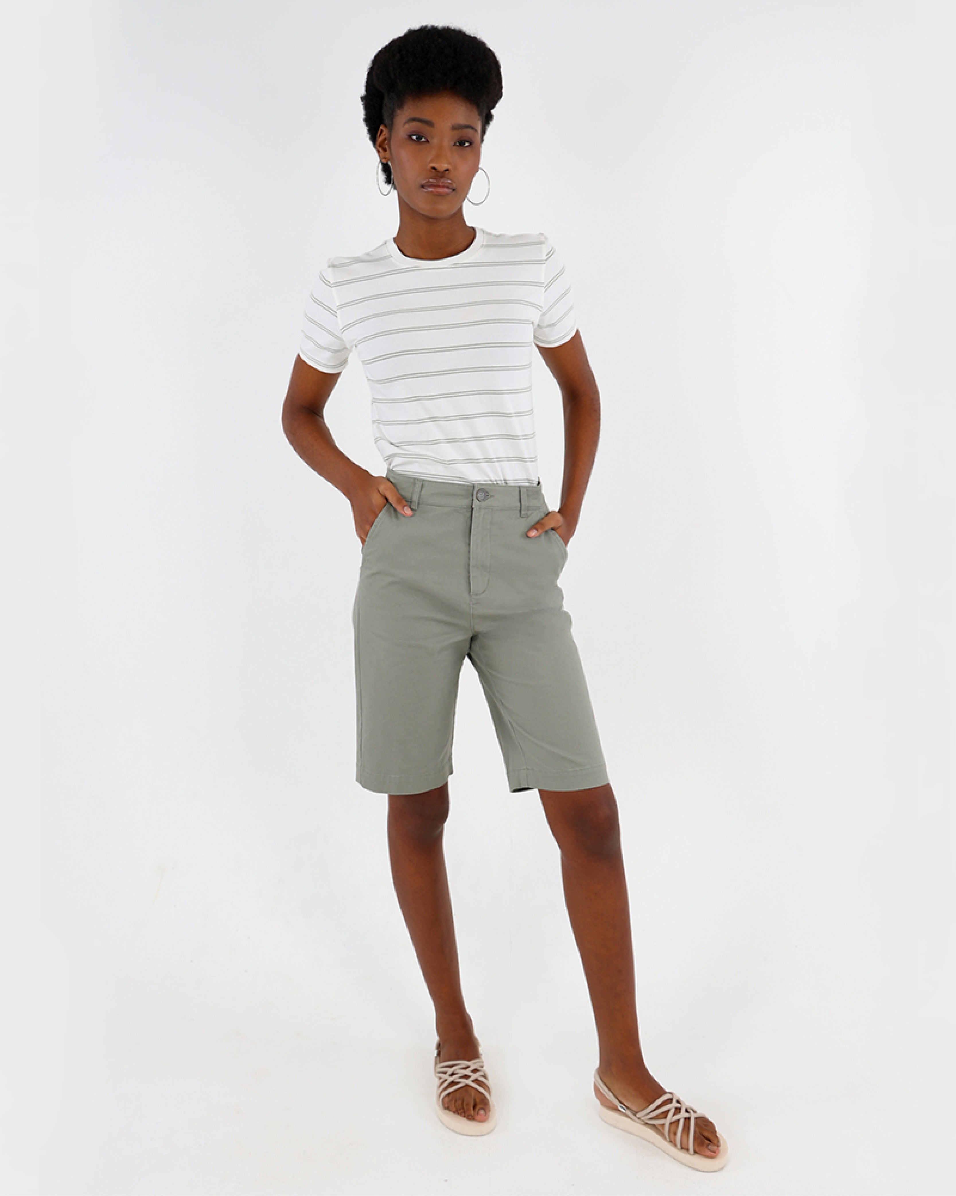 Olive Chino Shorts