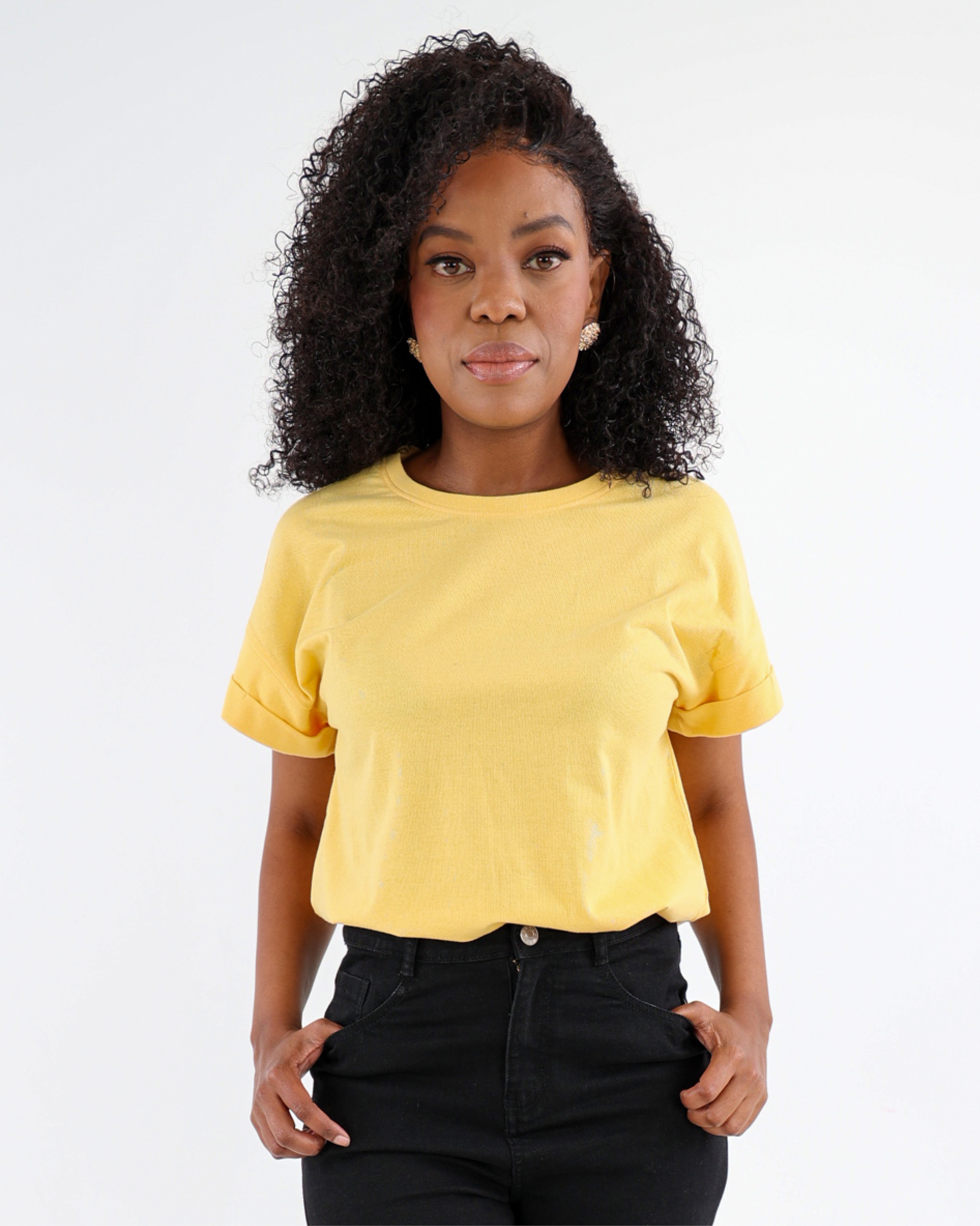 Yellow Turn Back Short Sleeve T-Shirt