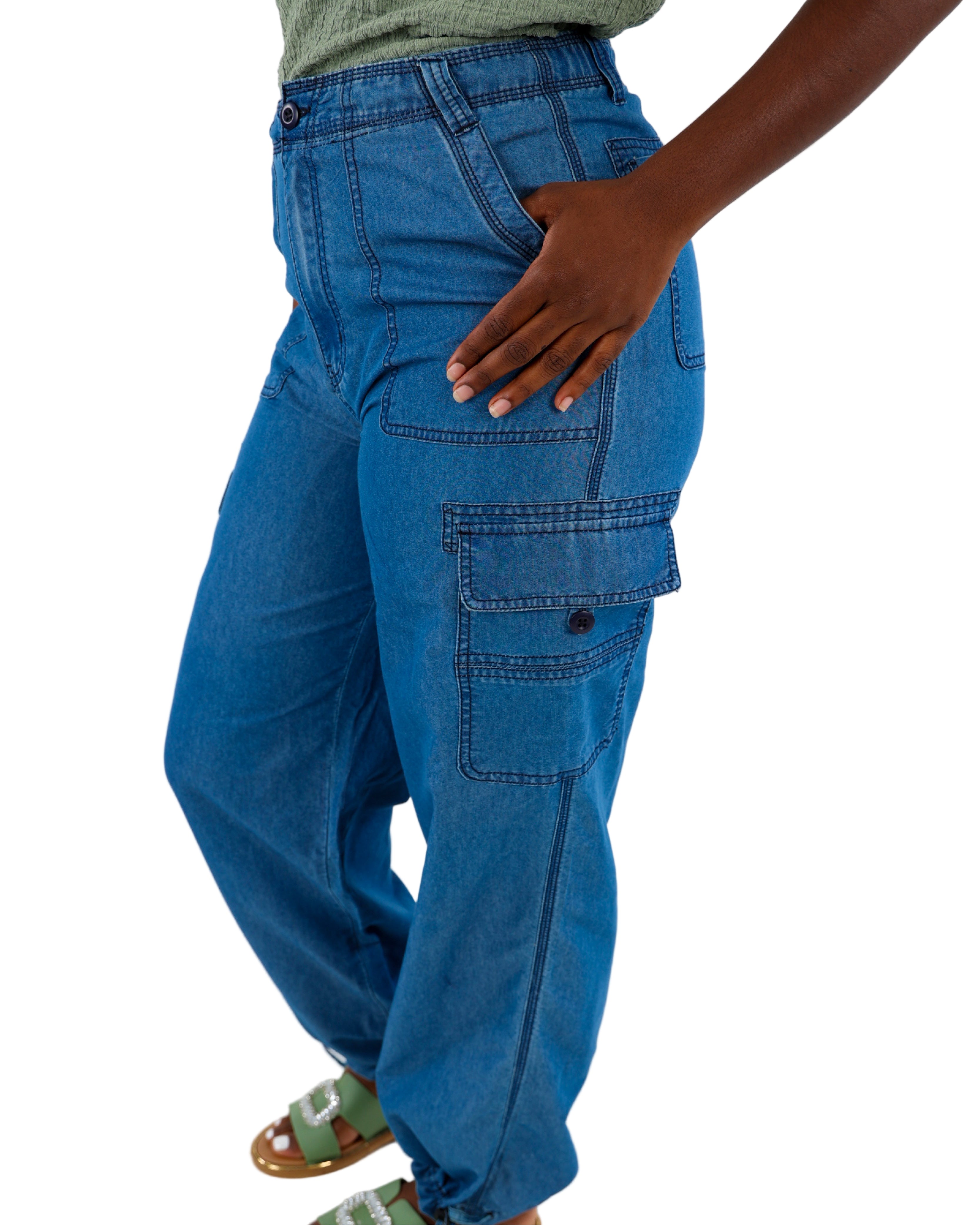 Indigo Utility Chambray Jogger Pants