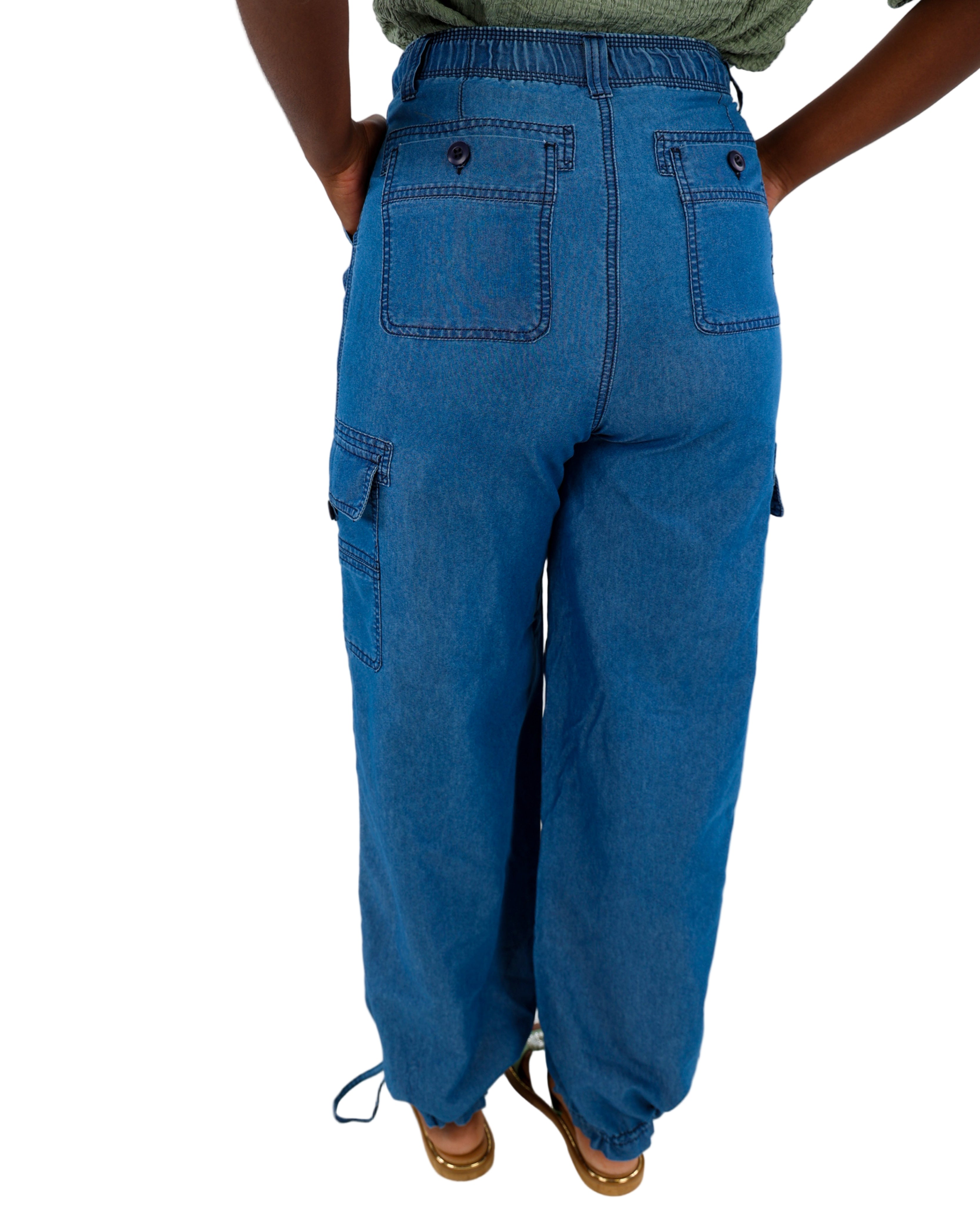 Indigo Utility Chambray Jogger Pants