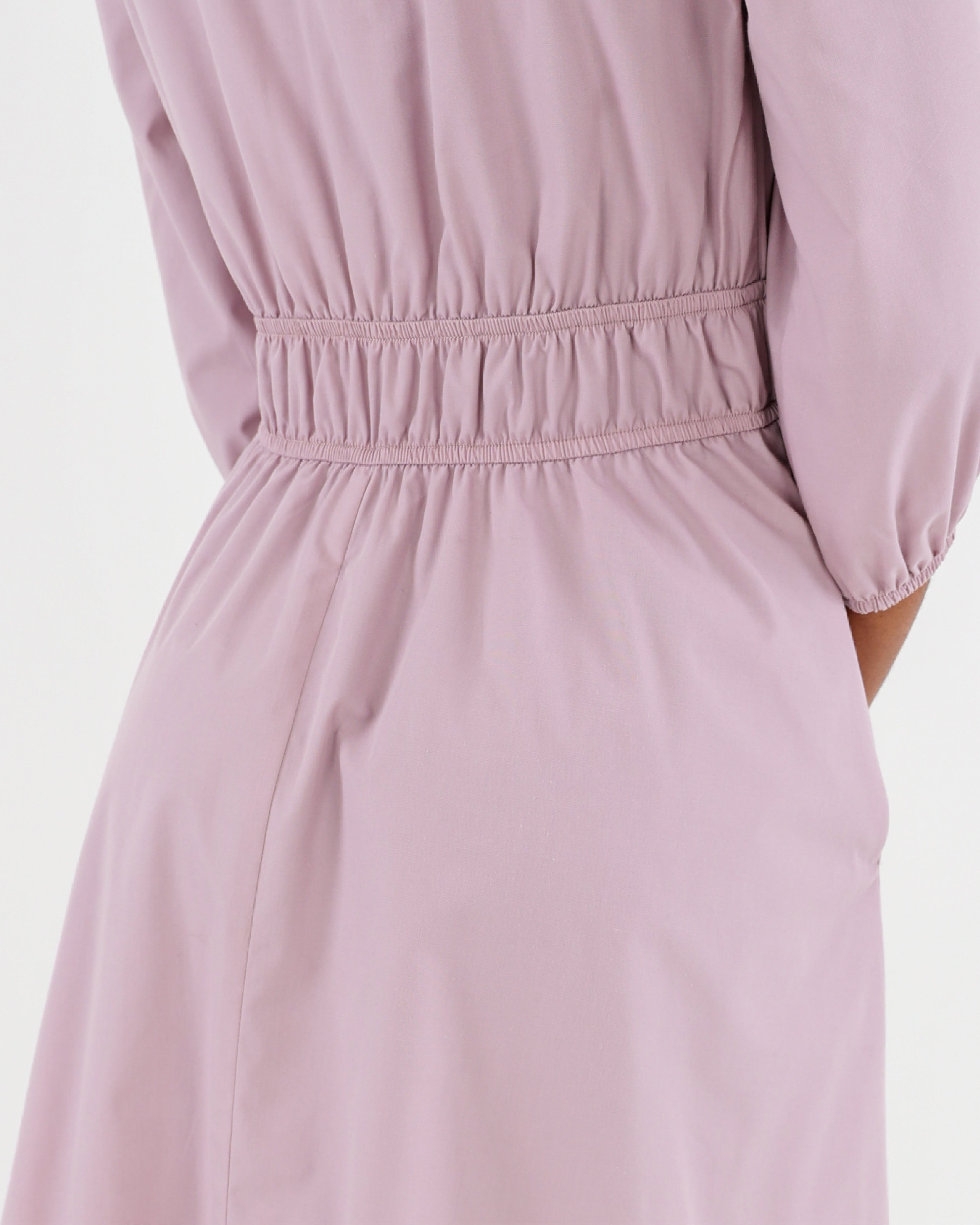 3/4 Sleeve Bodice Wrap Knee Length Dress