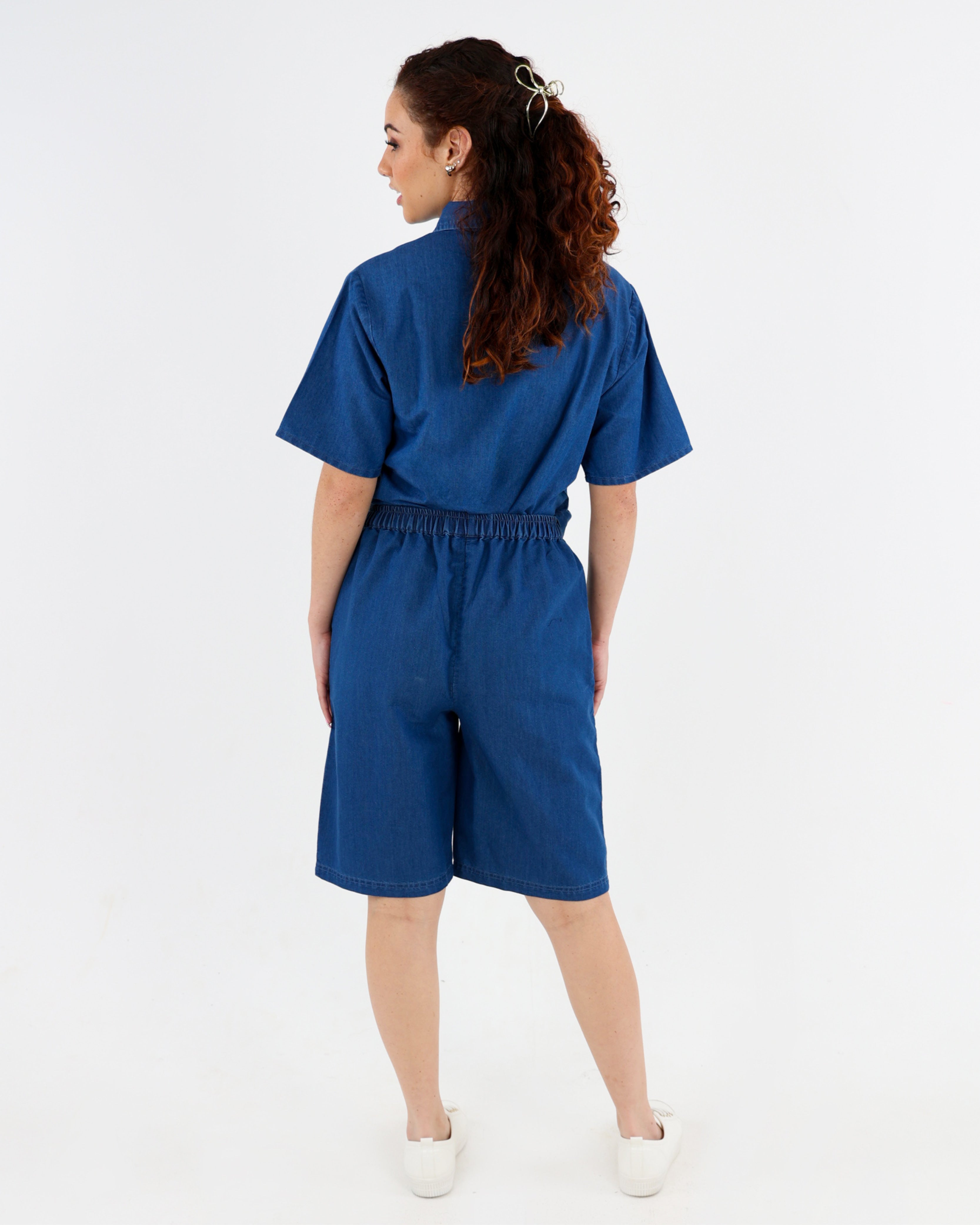 Relaxed Fit Elasticated Denim Shorts