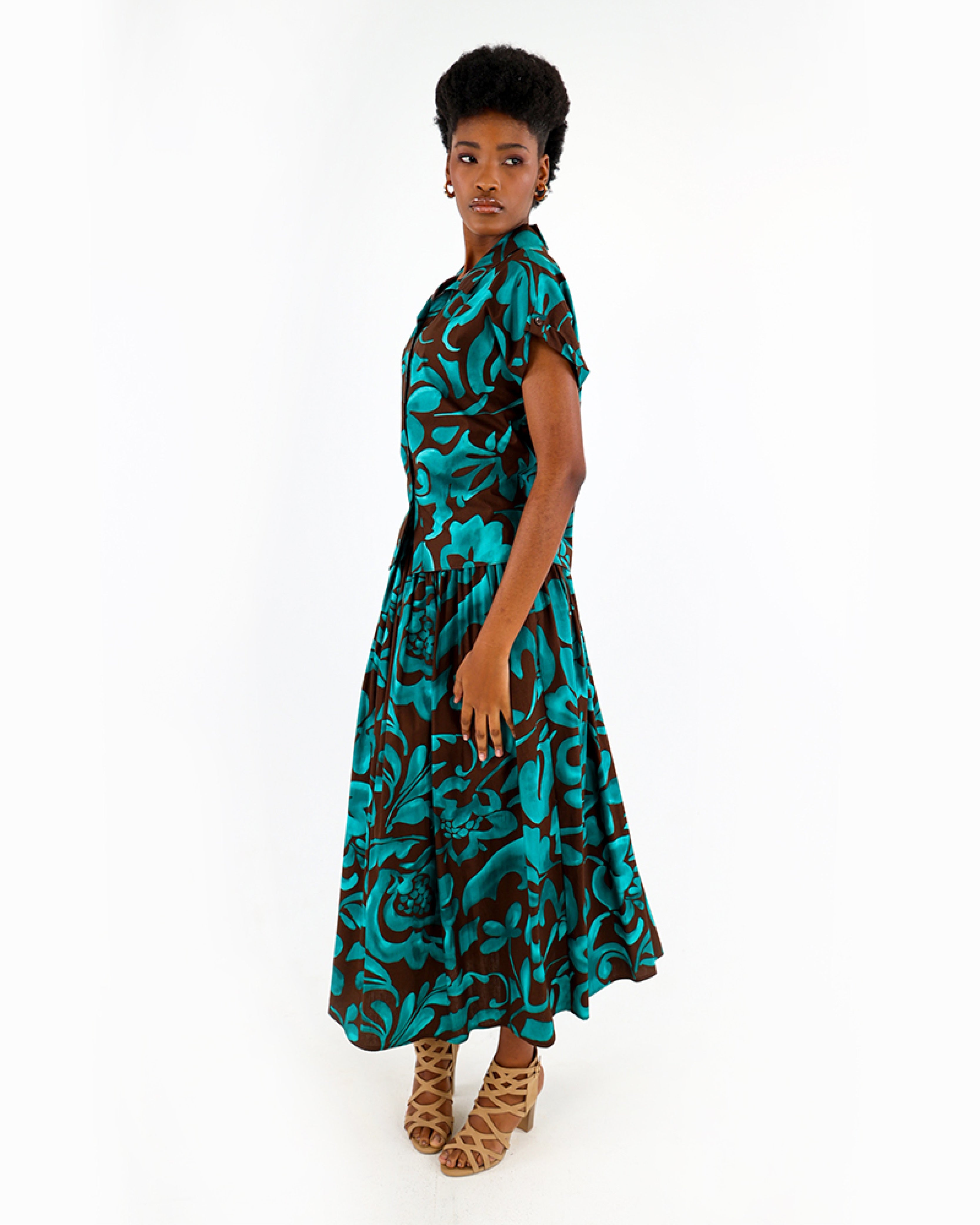 Short Sleeve Bold Floral Print Shirt