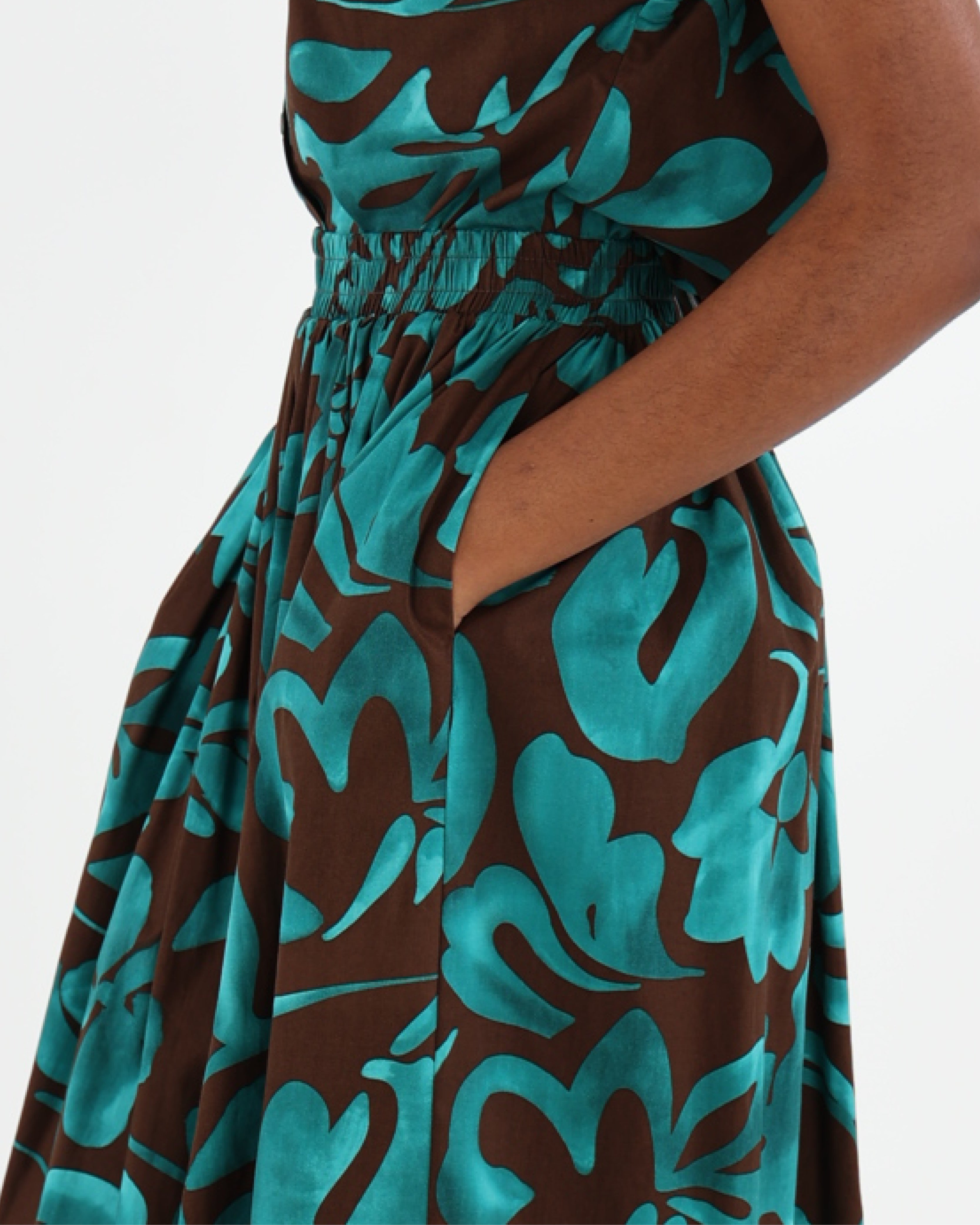 Bold Floral Maxi Skirt With Pockets