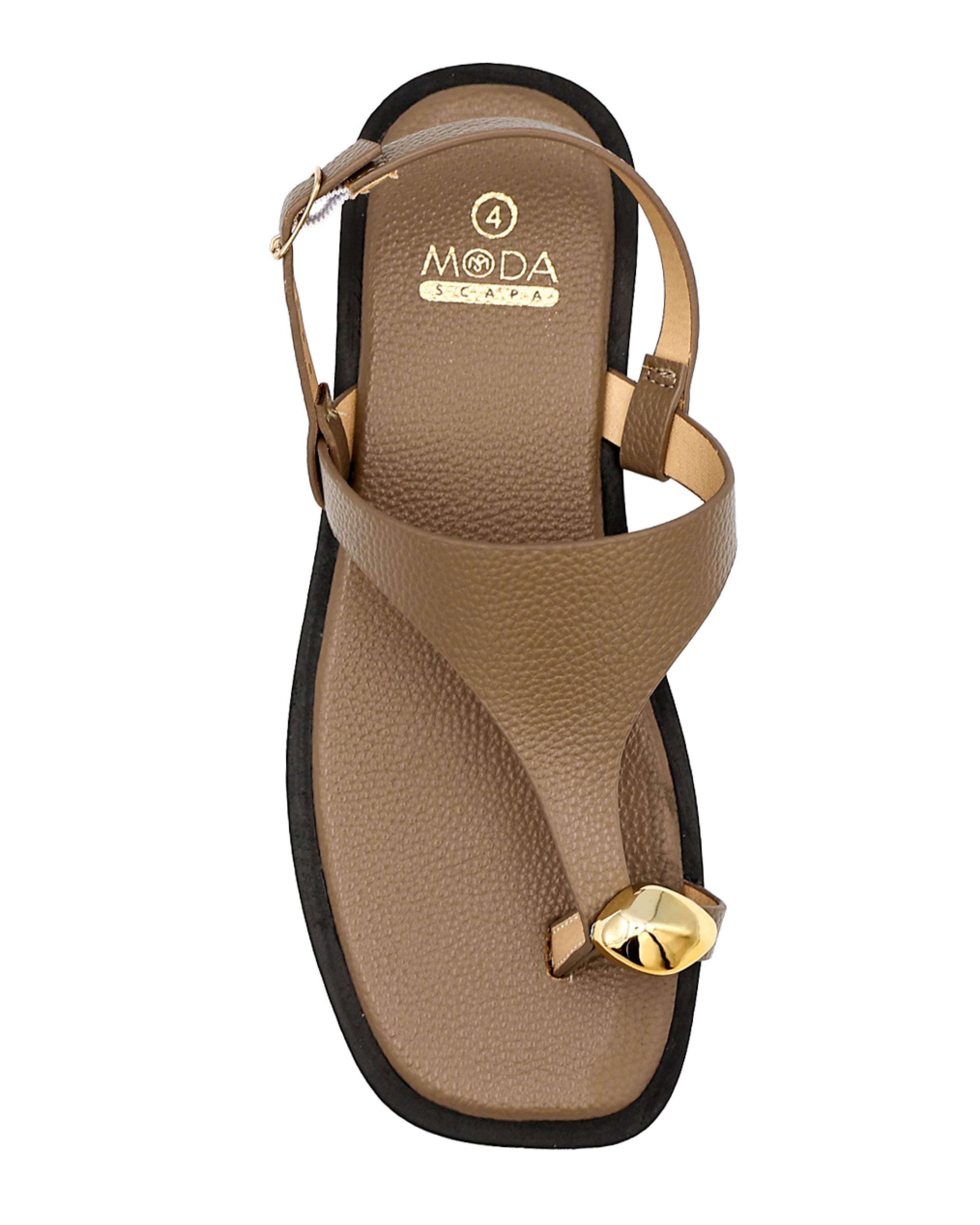 Toepost Gold Nugget Slingback Sandals