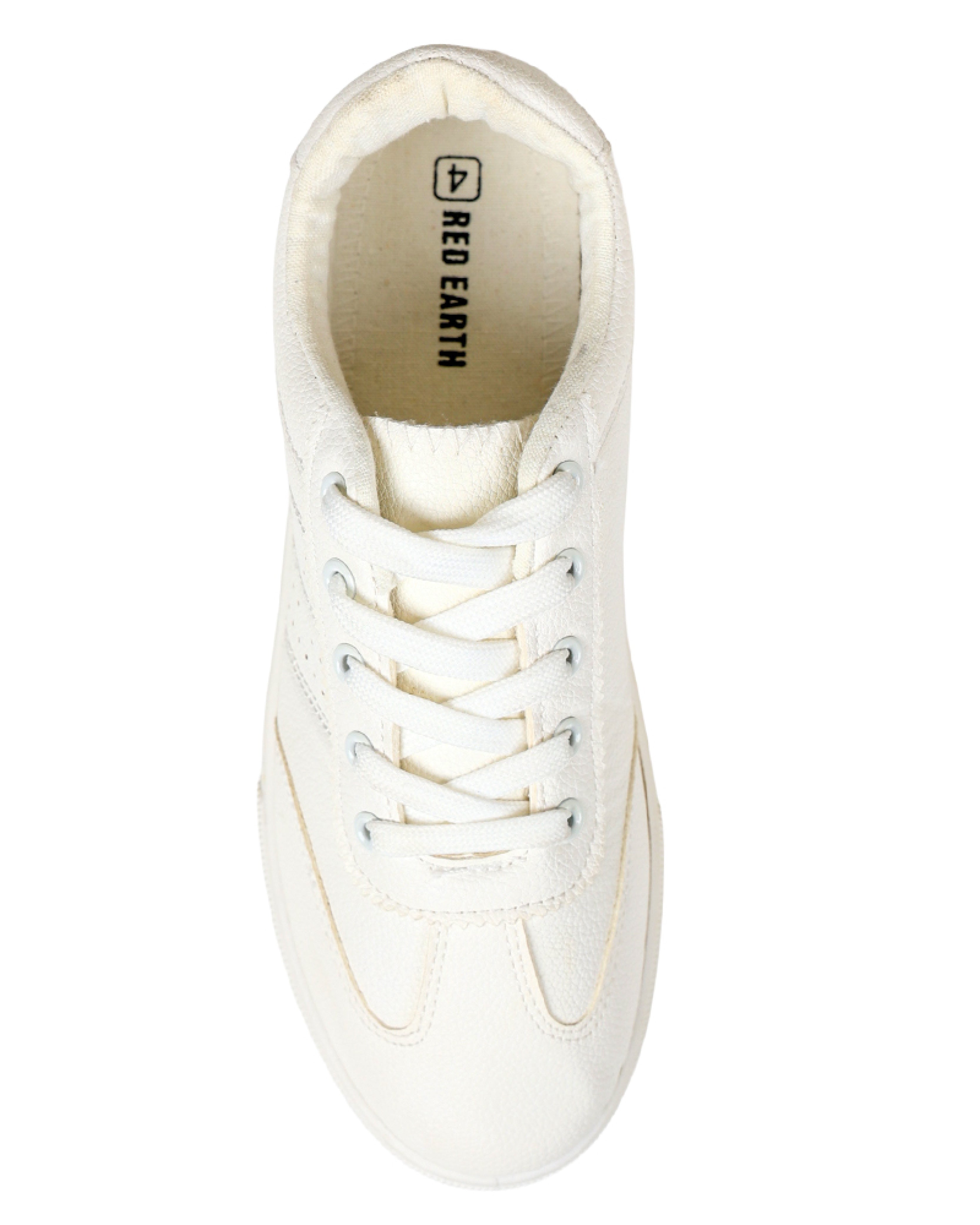 White Basic Lace-Up Sneakers