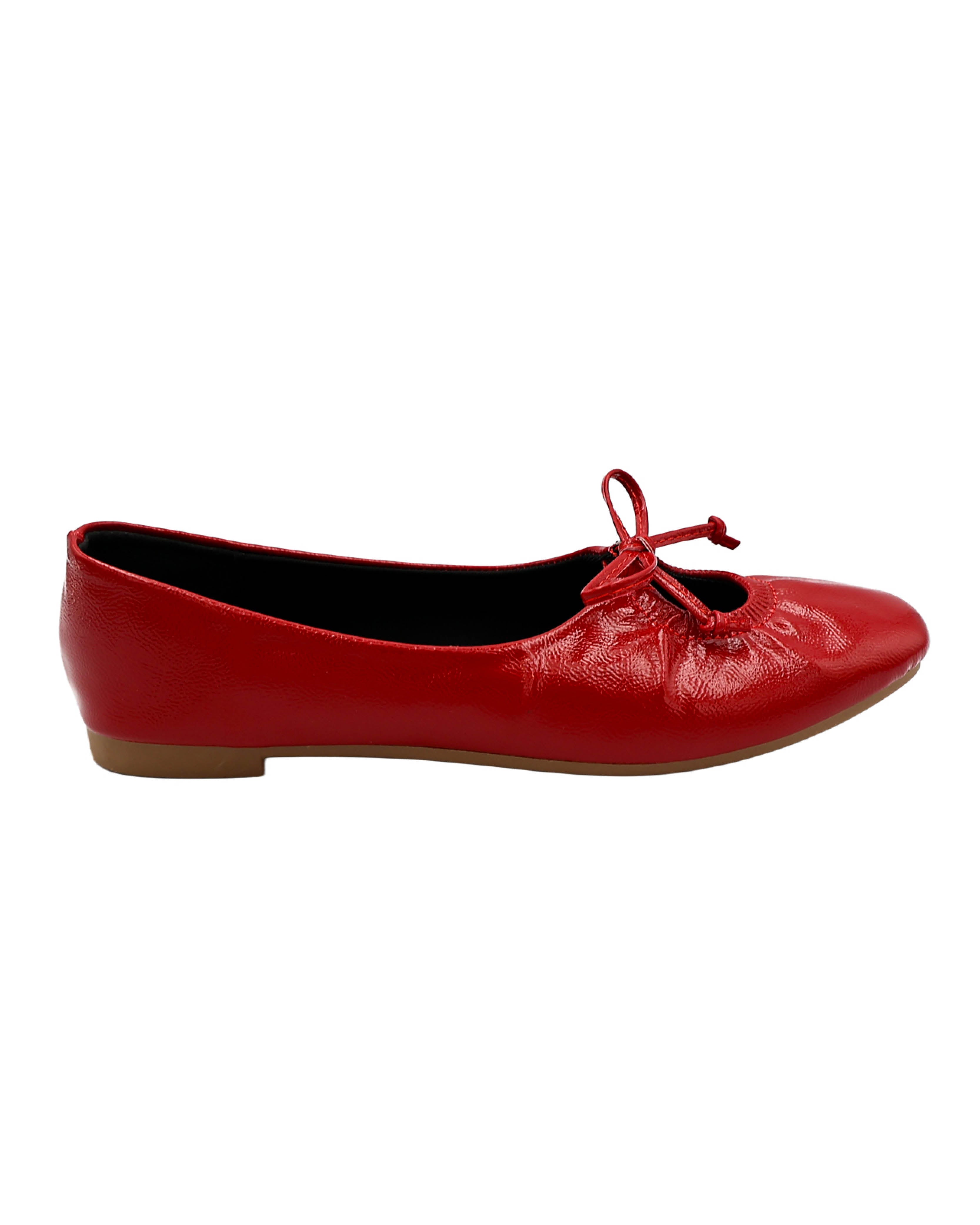 Red Ruched Bow Pump
