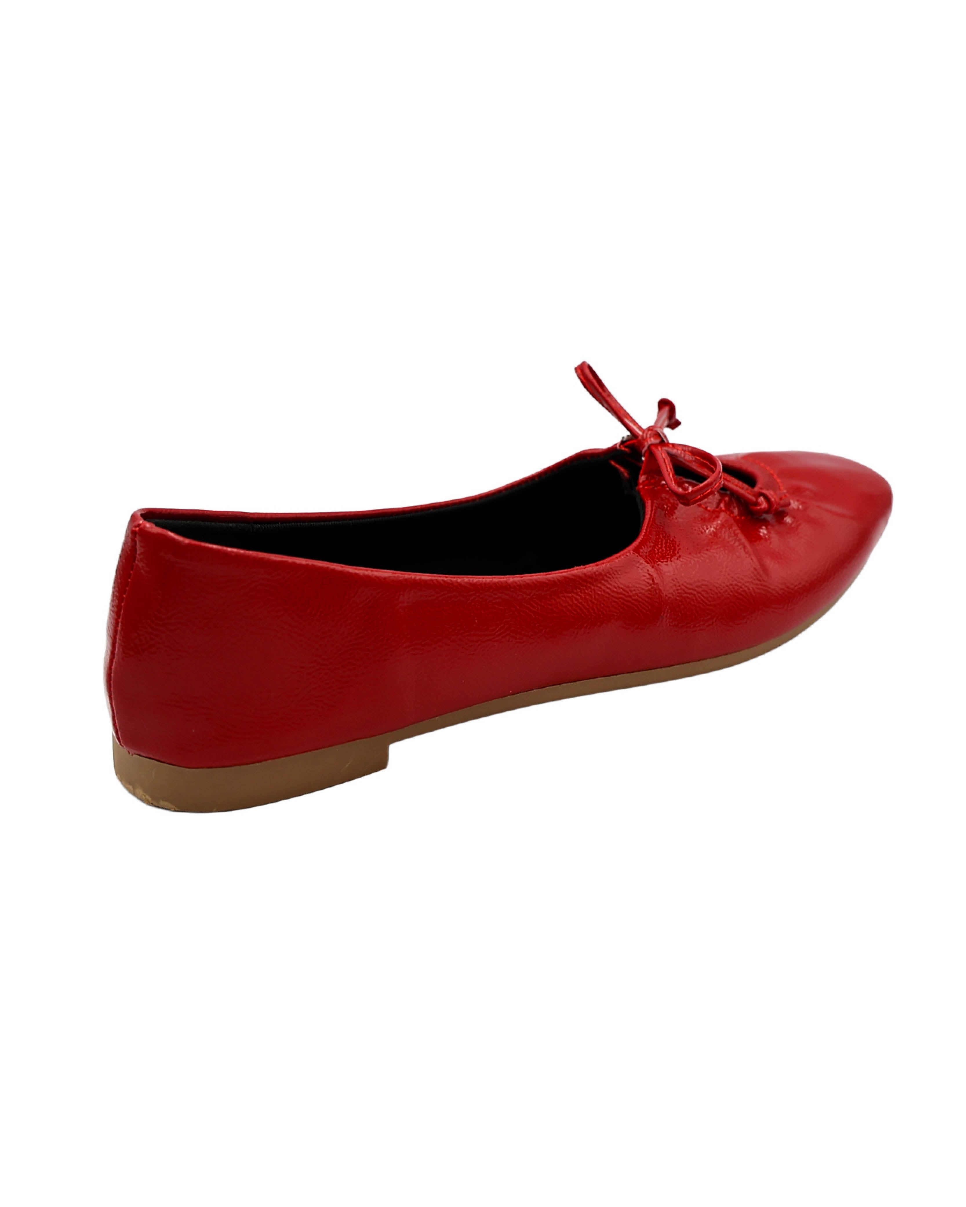 Red Ruched Bow Pump