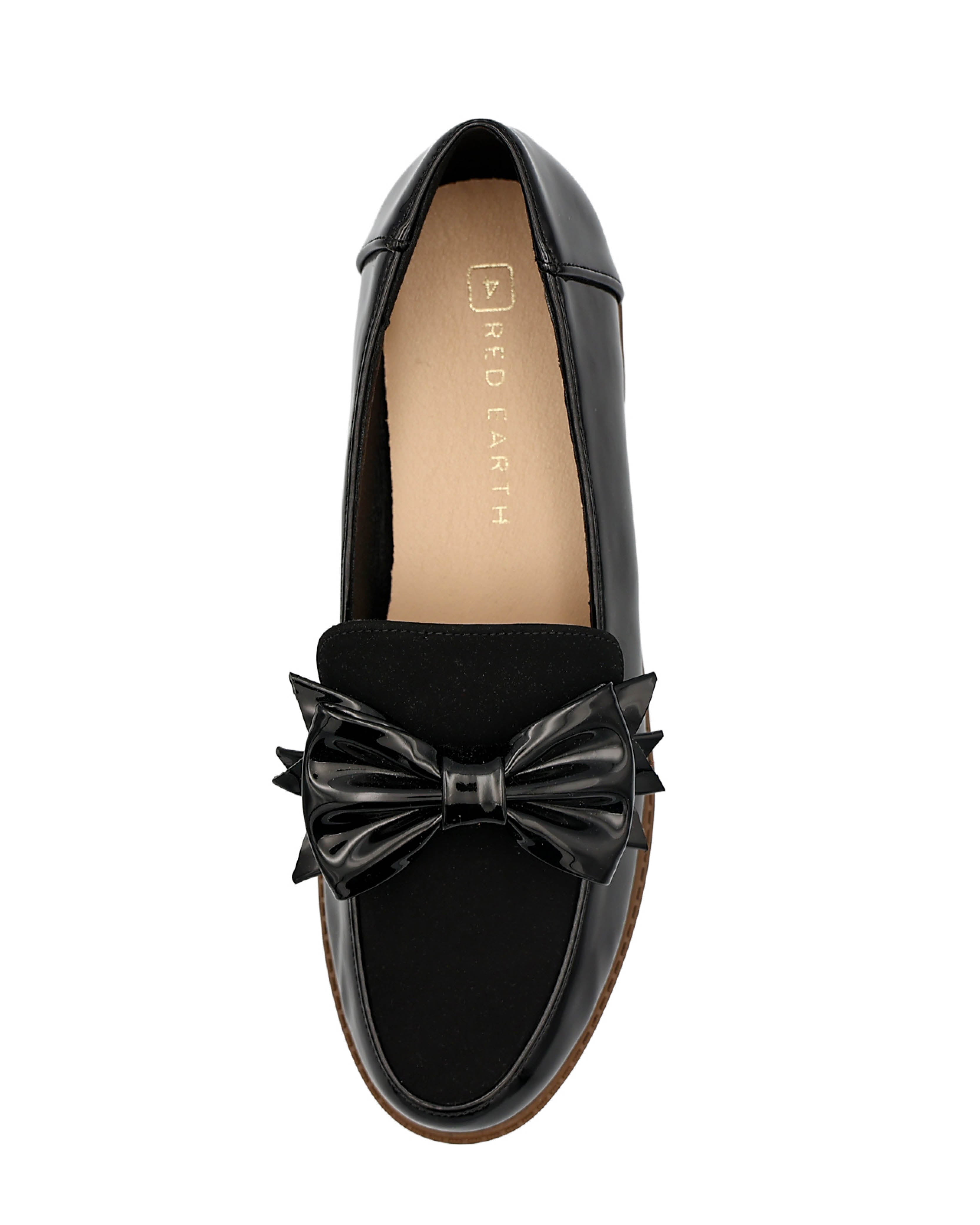 Black Oversized Bow Boyfriend Shoes