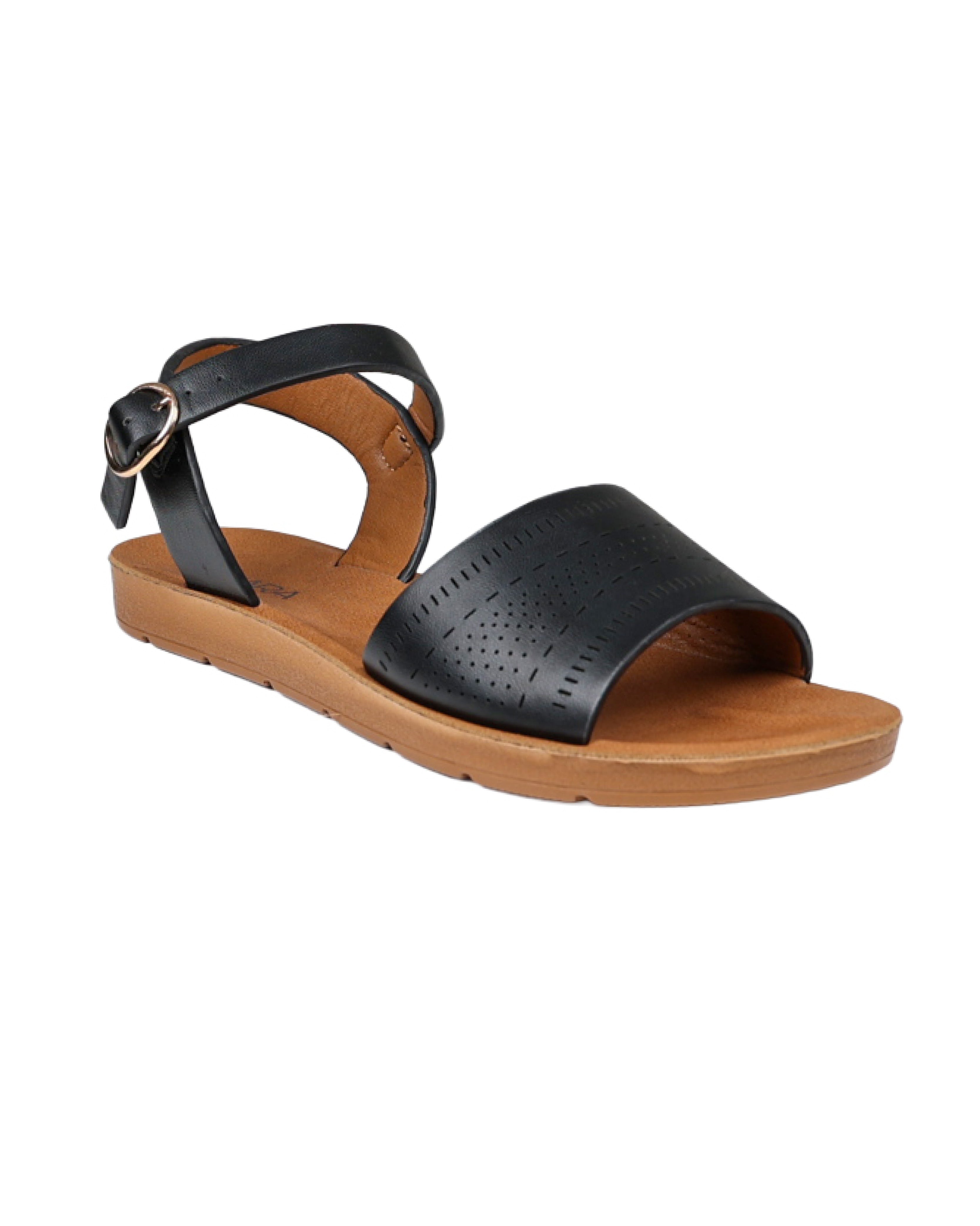 Laser Cut Moulded Ankle Strap Sandal