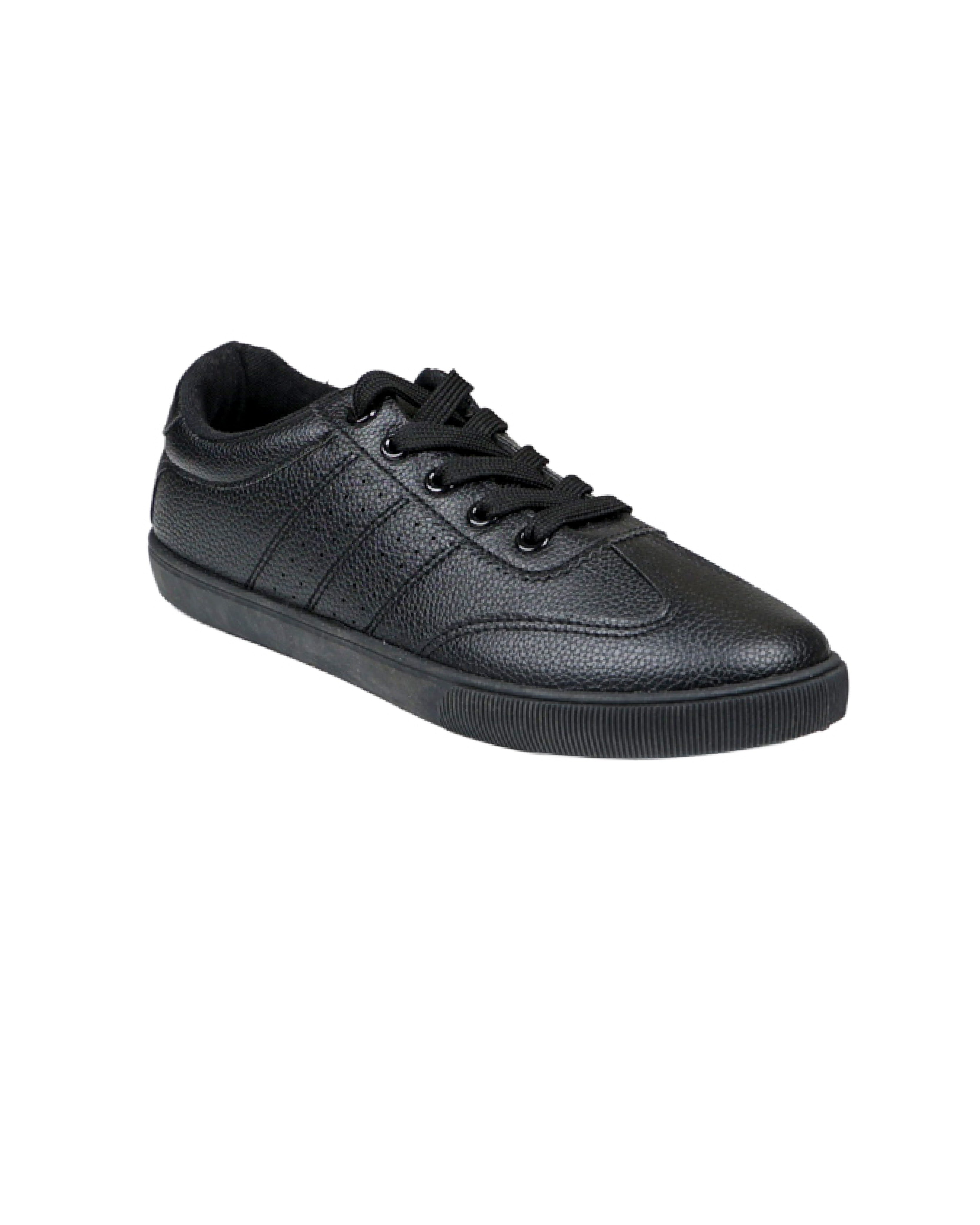 Black Basic Lace-Up Sneakers