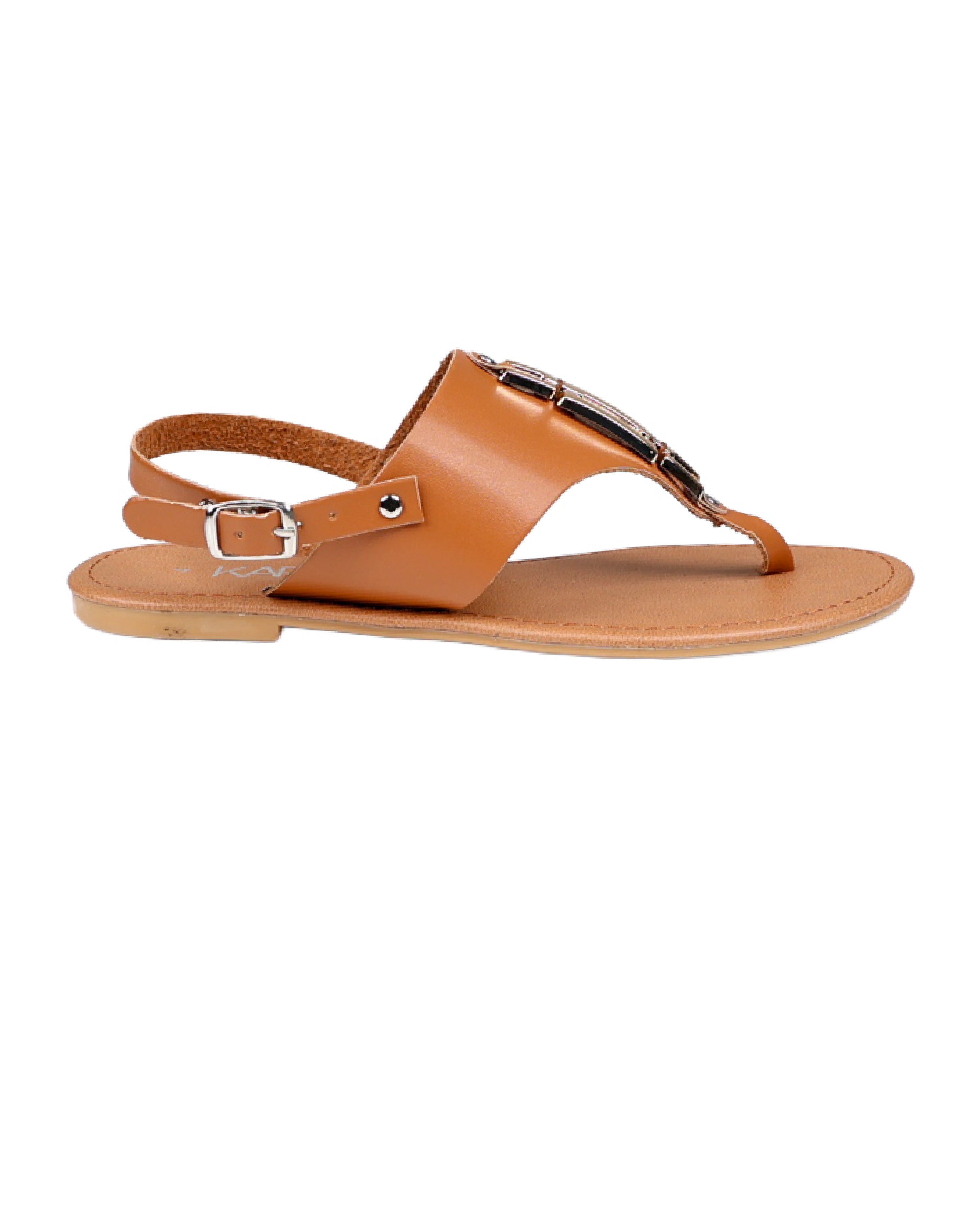 Metal Buckle Embellished Thong Sandal