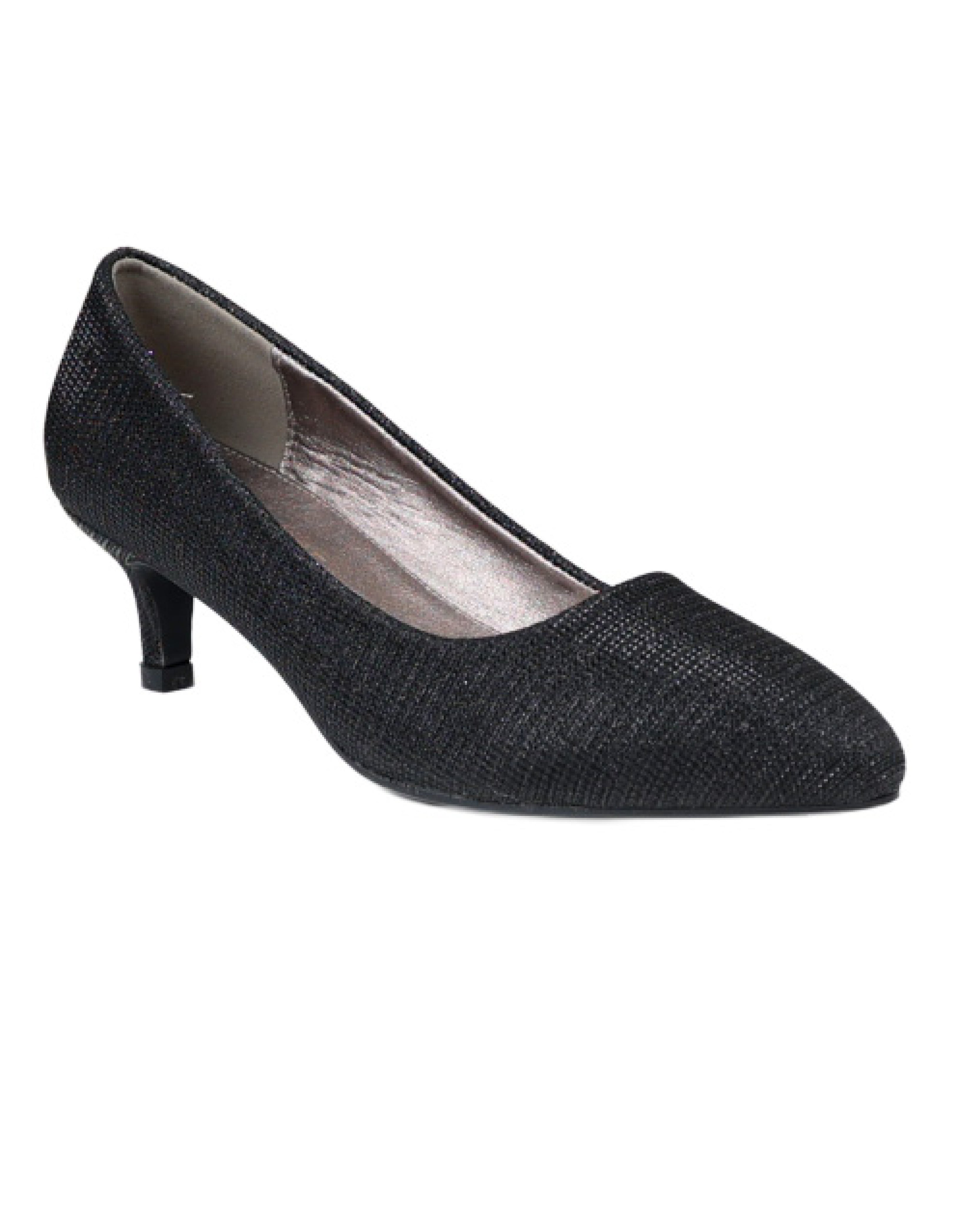 Black Shimmer Court Shoe