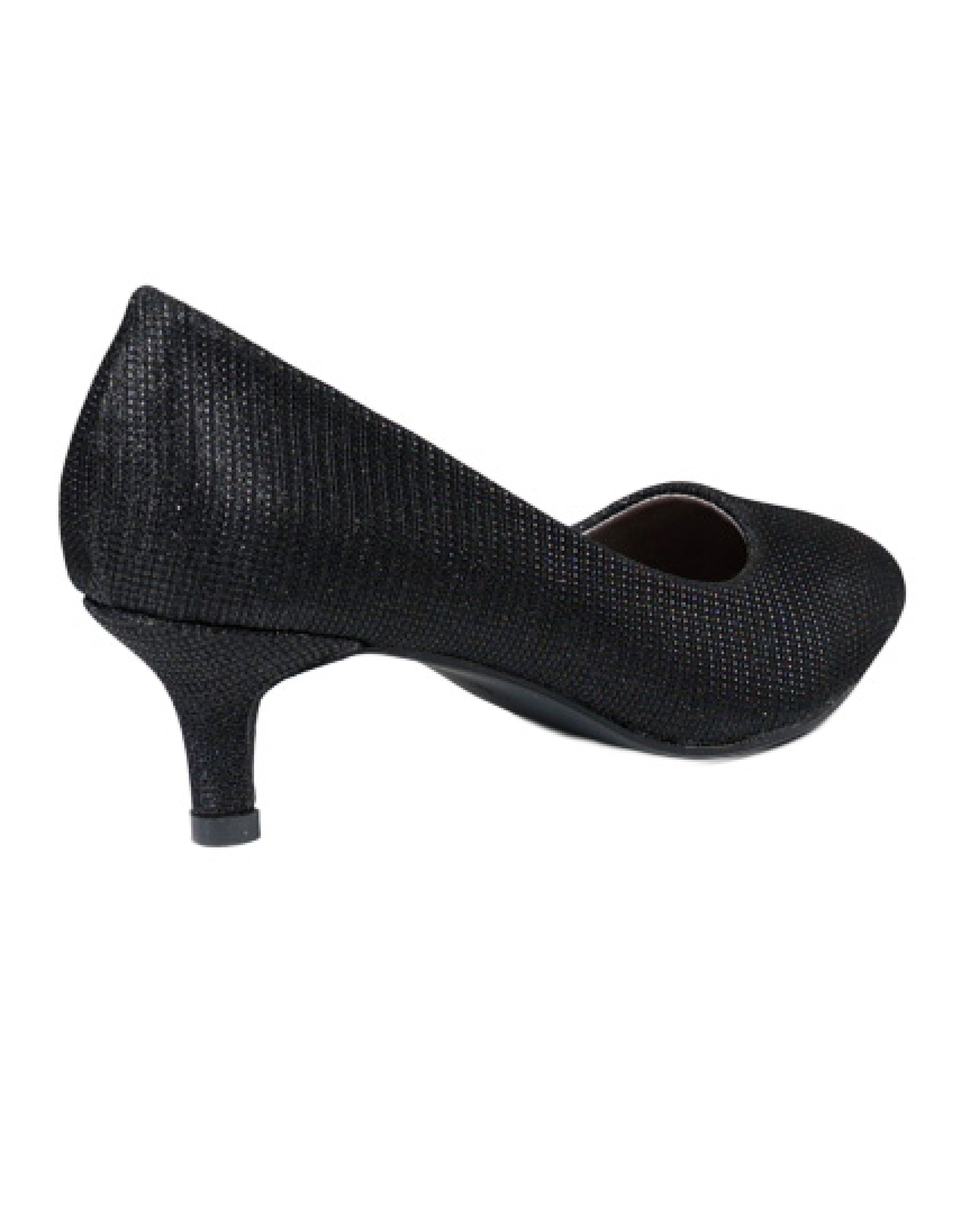 Black Shimmer Court Shoe