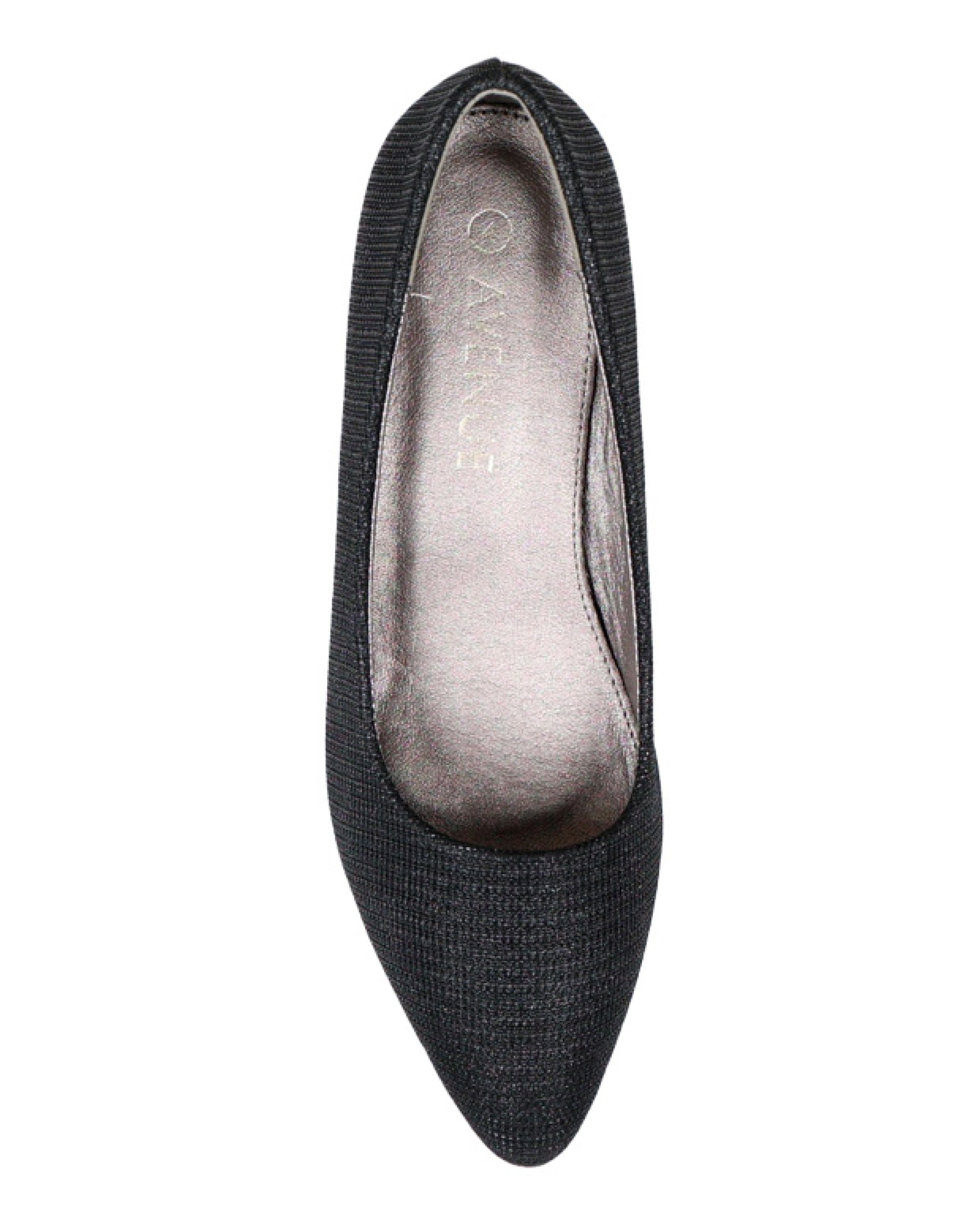 Black Shimmer Court Shoe