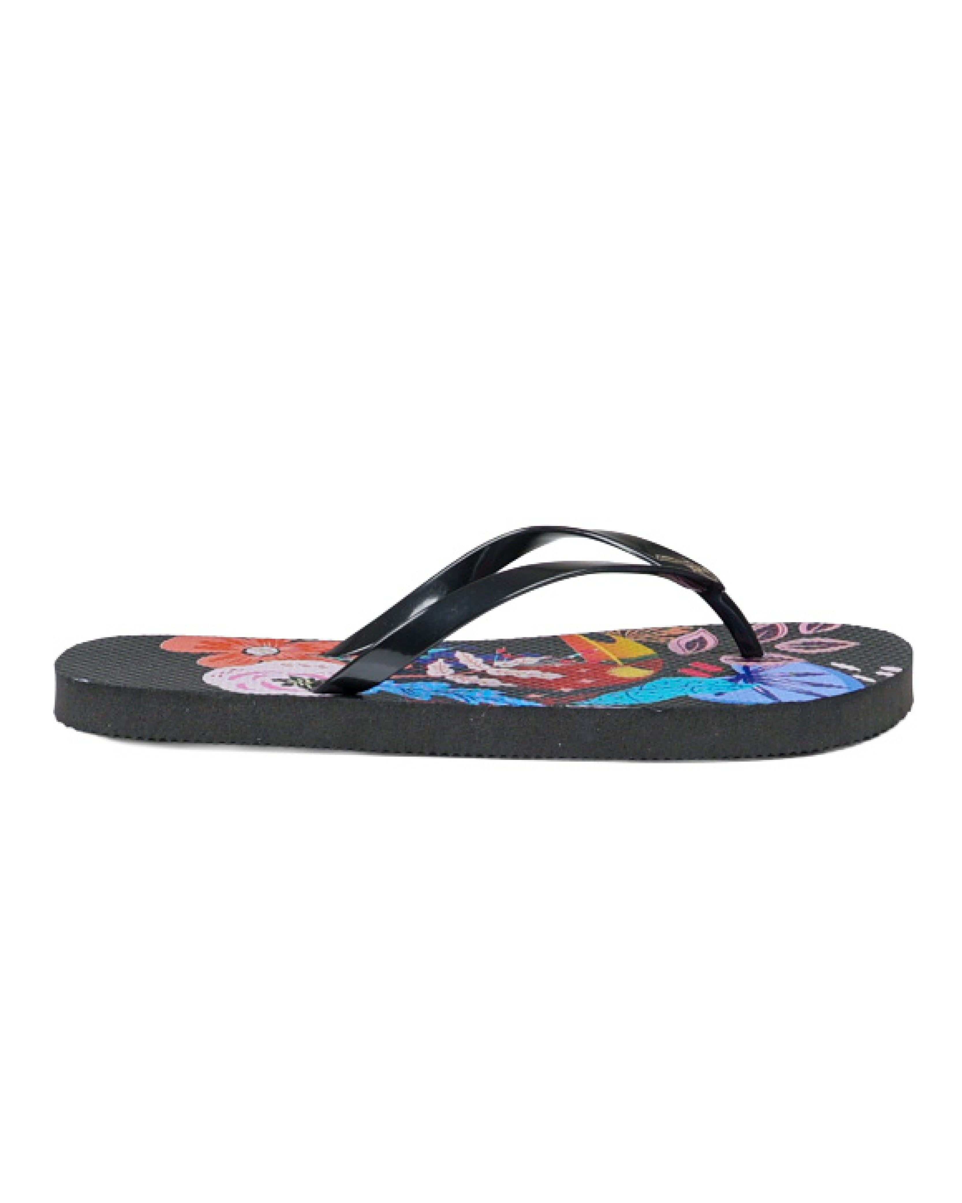 Floral Print Flip Flops