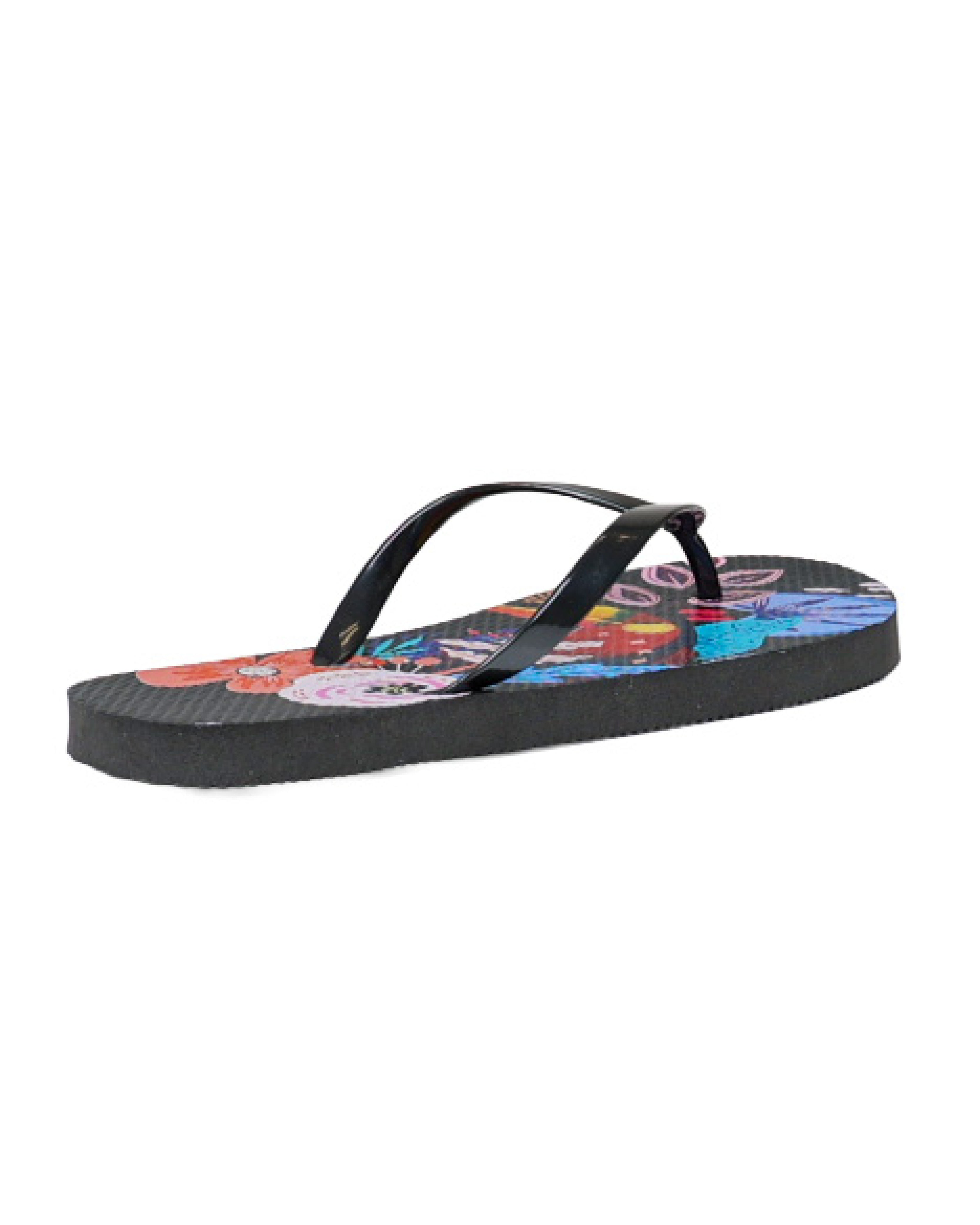 Floral Print Flip Flops