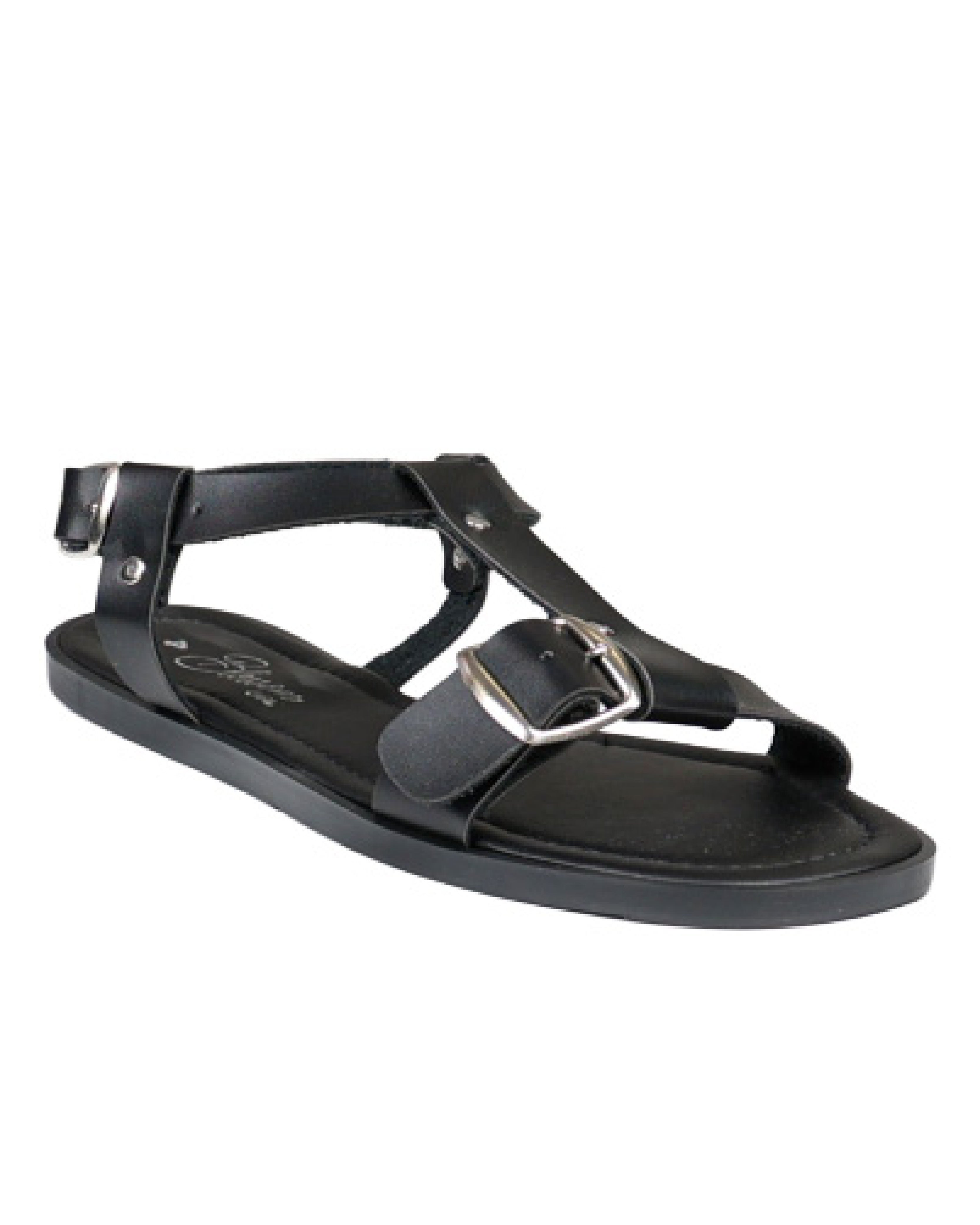 T-Bar Buckle Detail Ankle Strap Sandal
