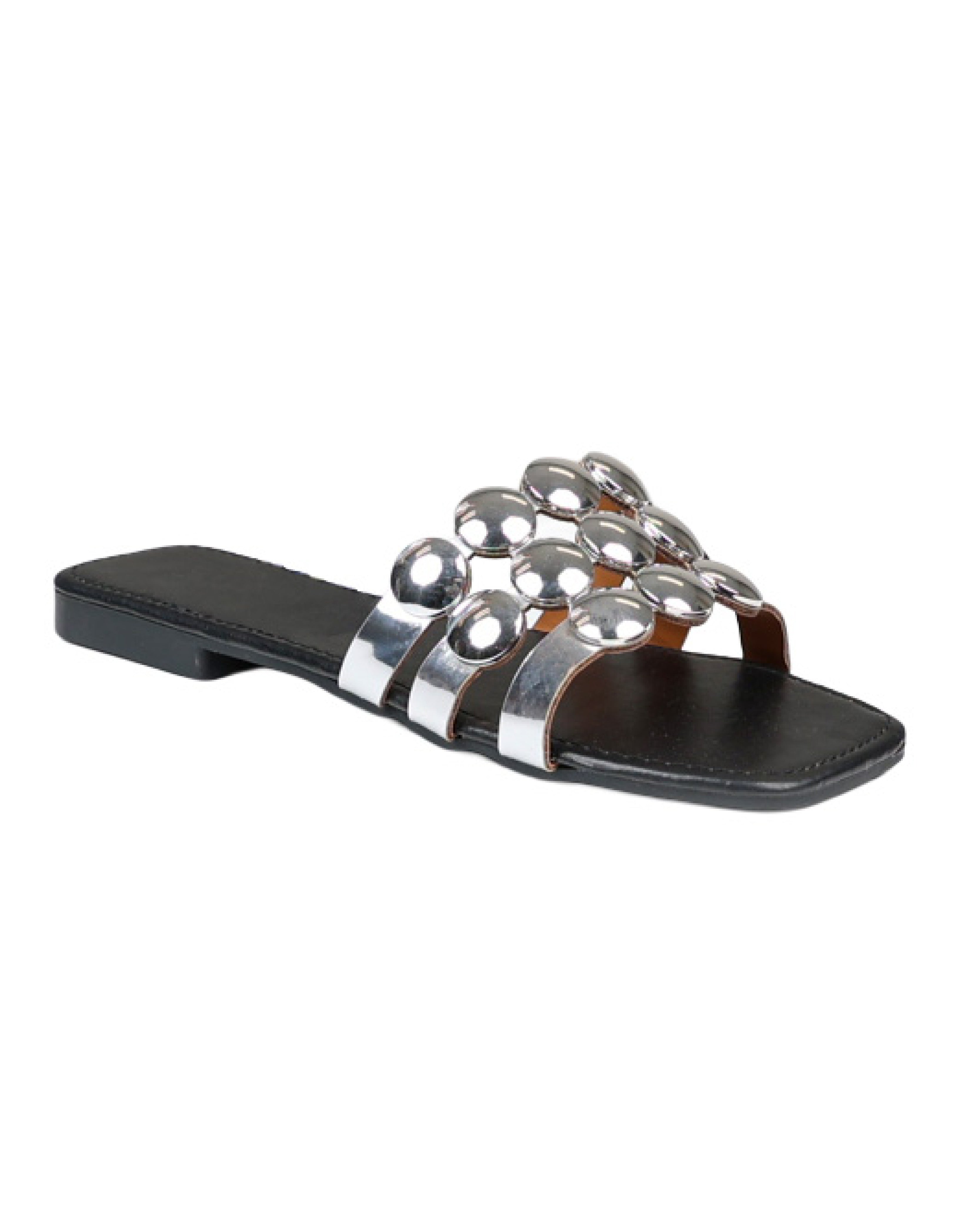 Bubble Detail Flat Sandal