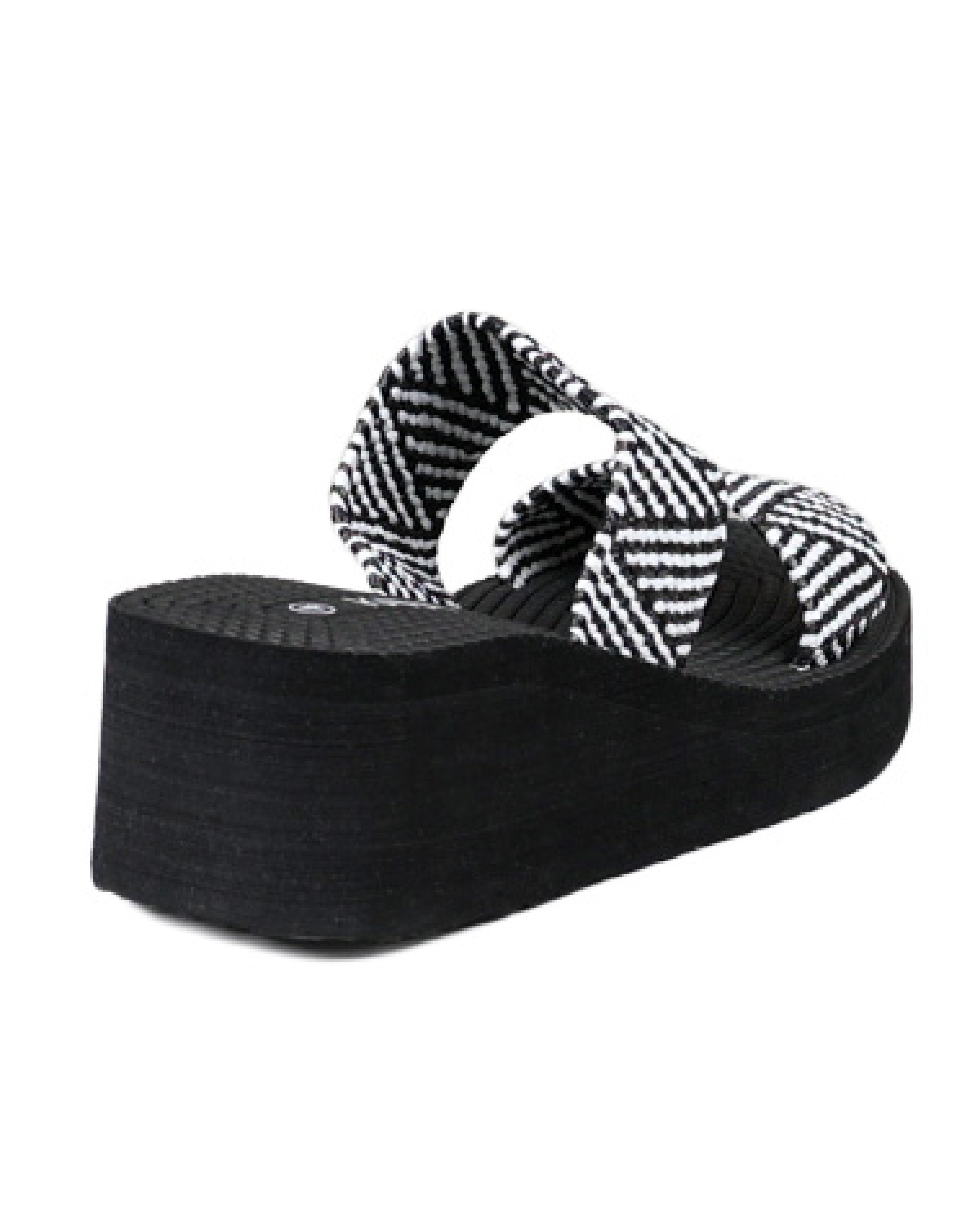 Black Double Band EVA Wedge Mule