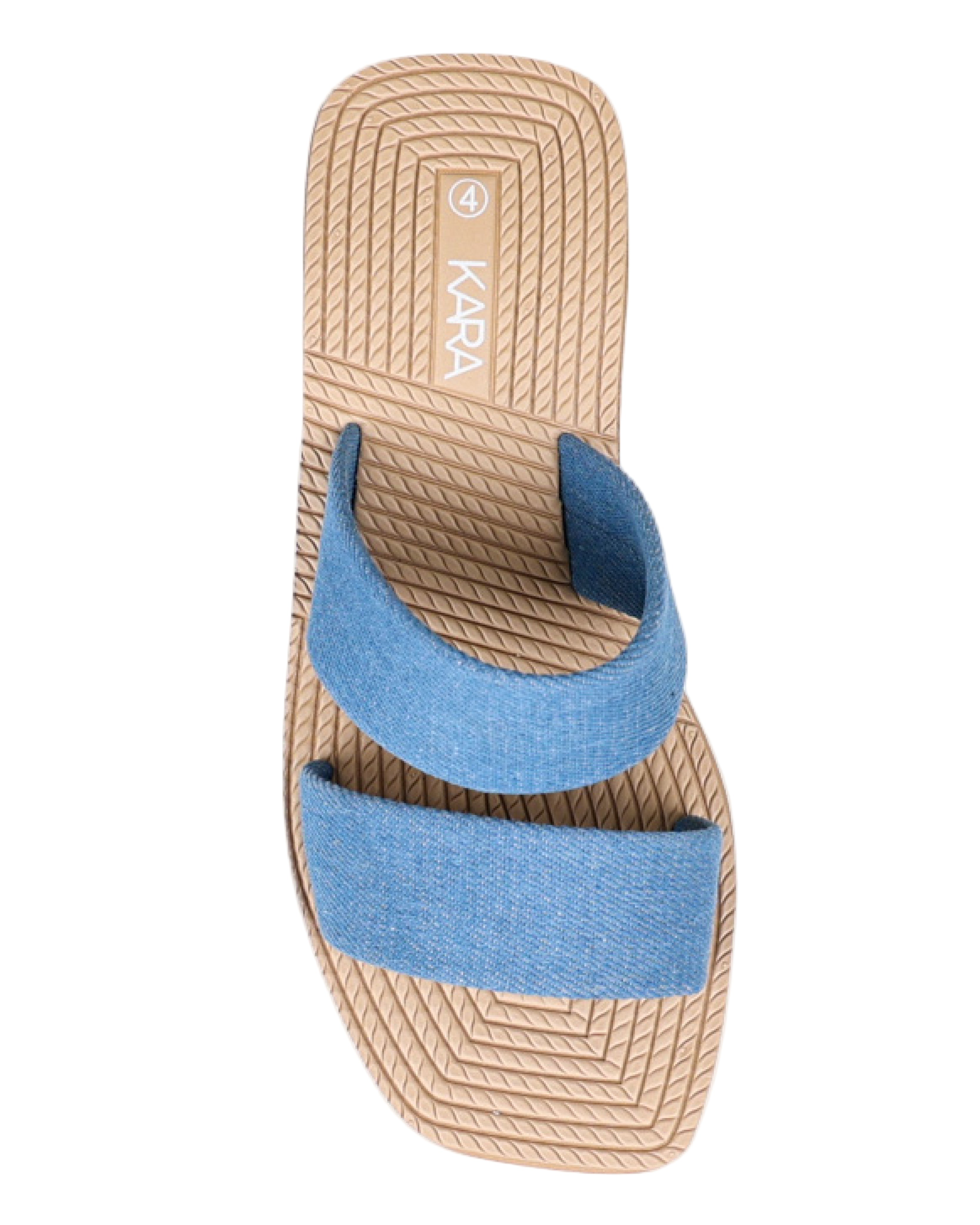 Blue Double Band EVA Wedge Mule