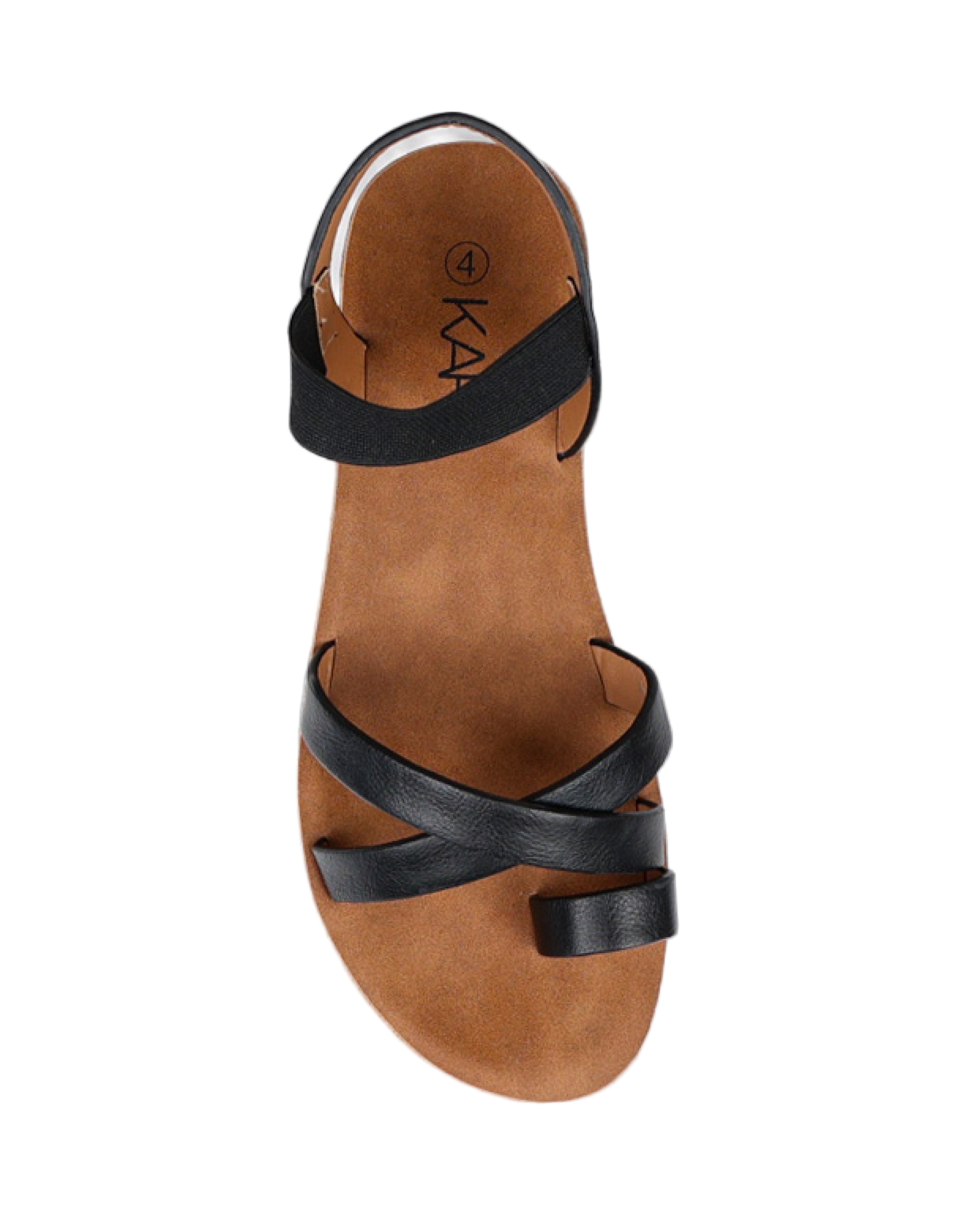 Black Moulded Crossover Toepost Sandal