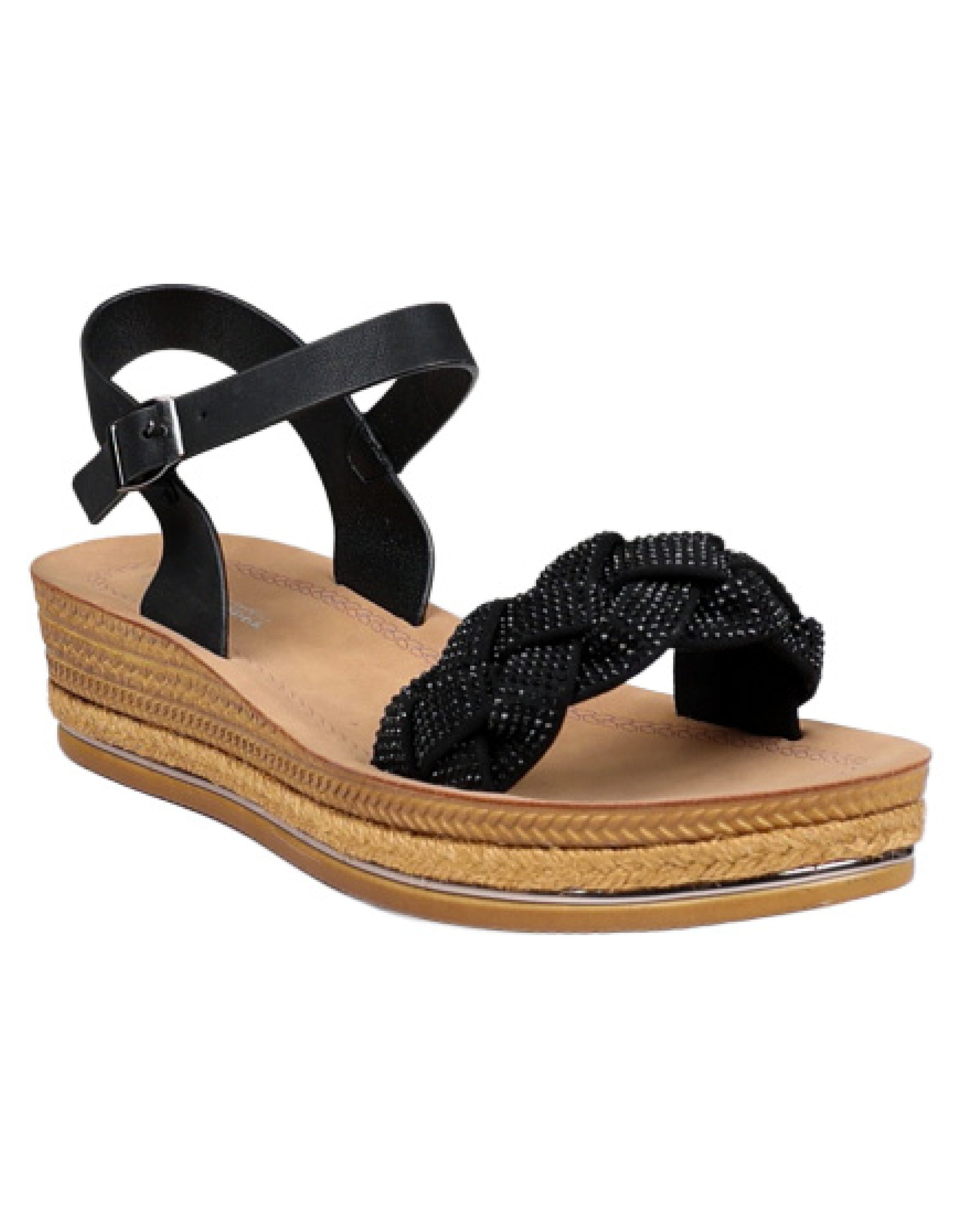 Embellished Band Wedge Sandal