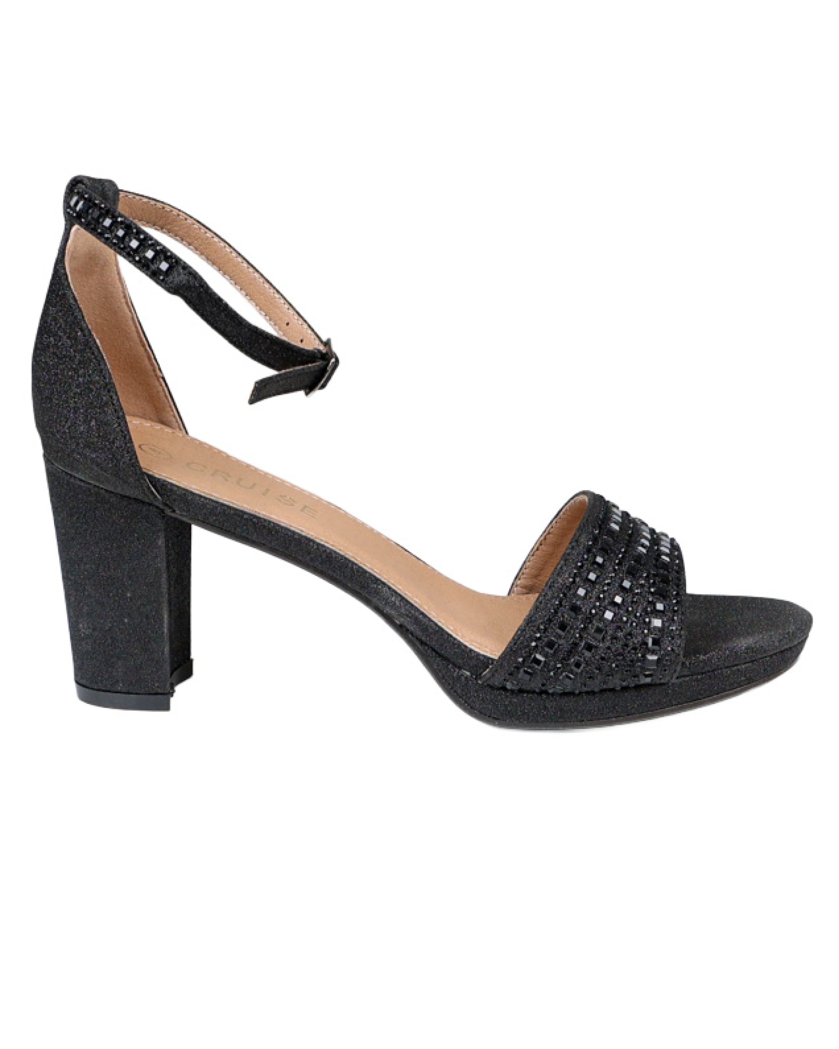 Embellished Platform Block Heel