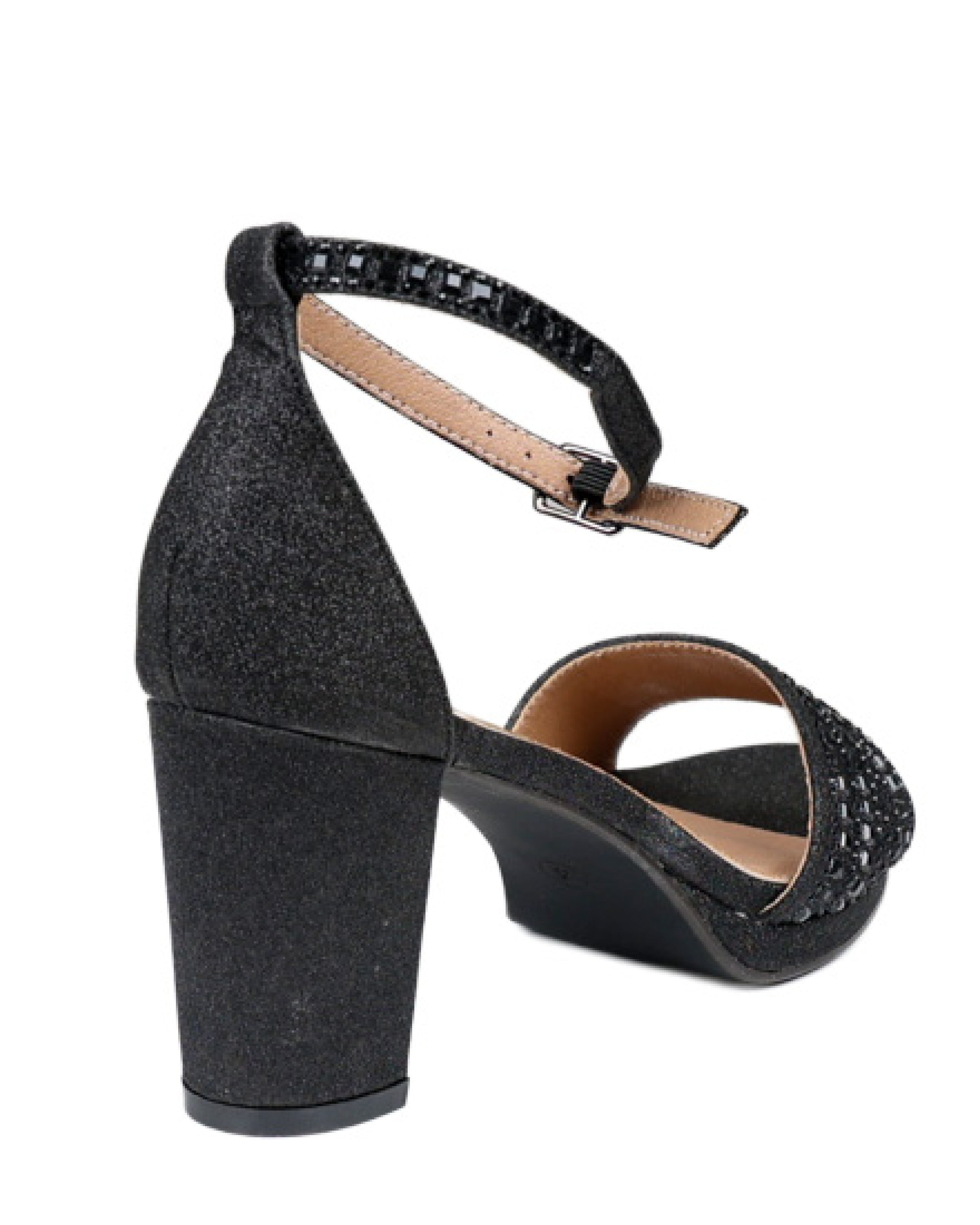 Embellished Platform Block Heel