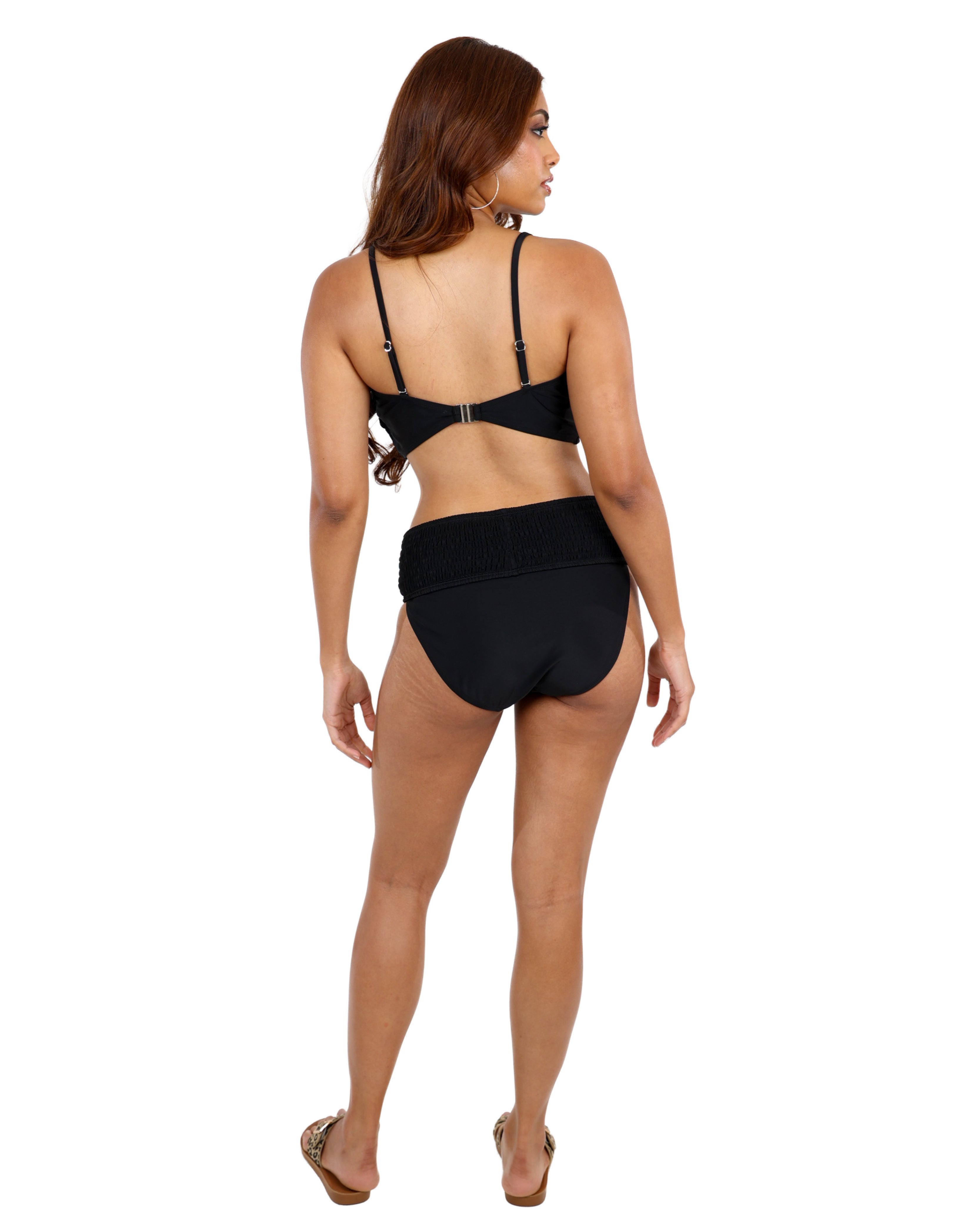 Shirred Black Bikini Bottom