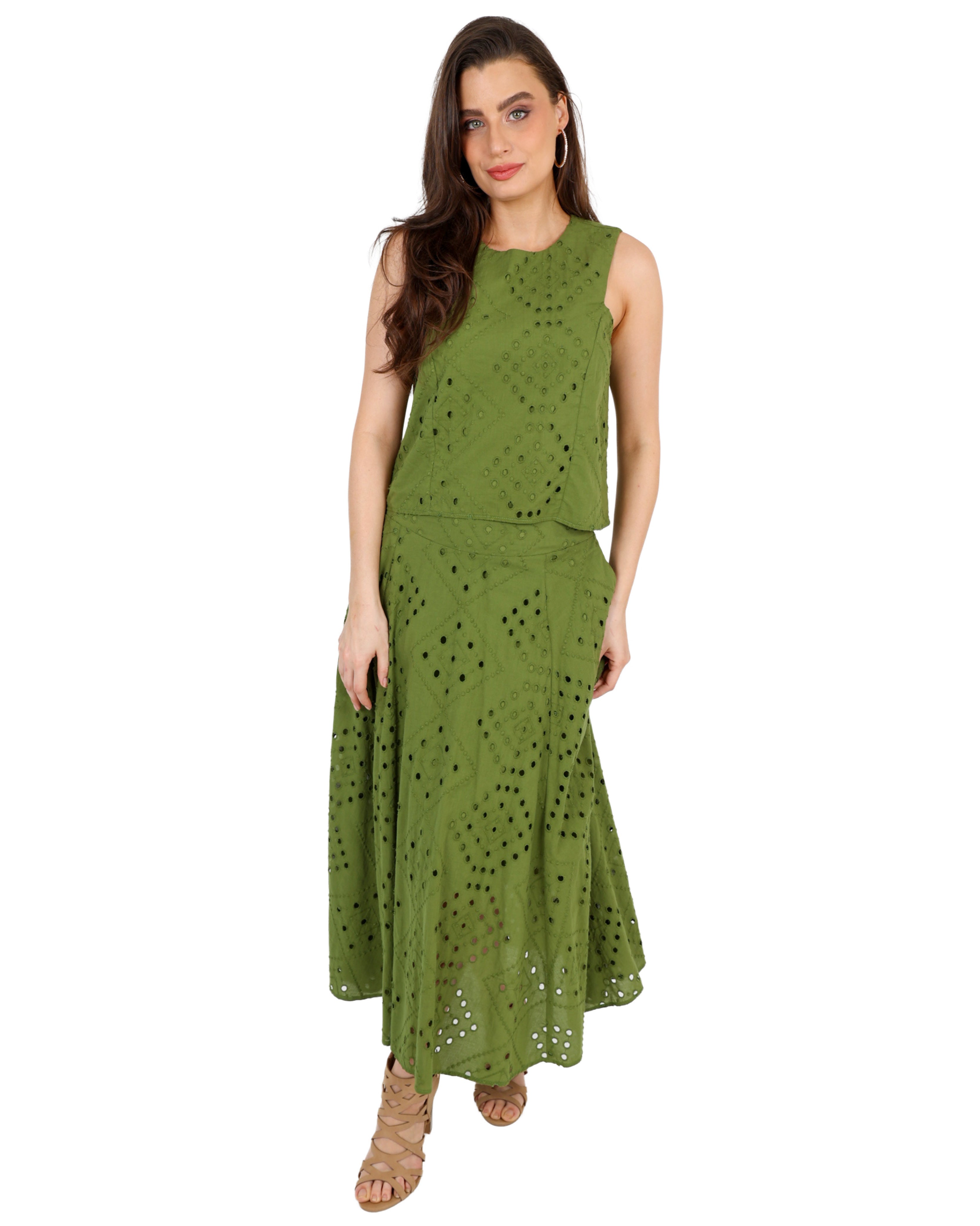 Sleeveless Anglaise Blouse