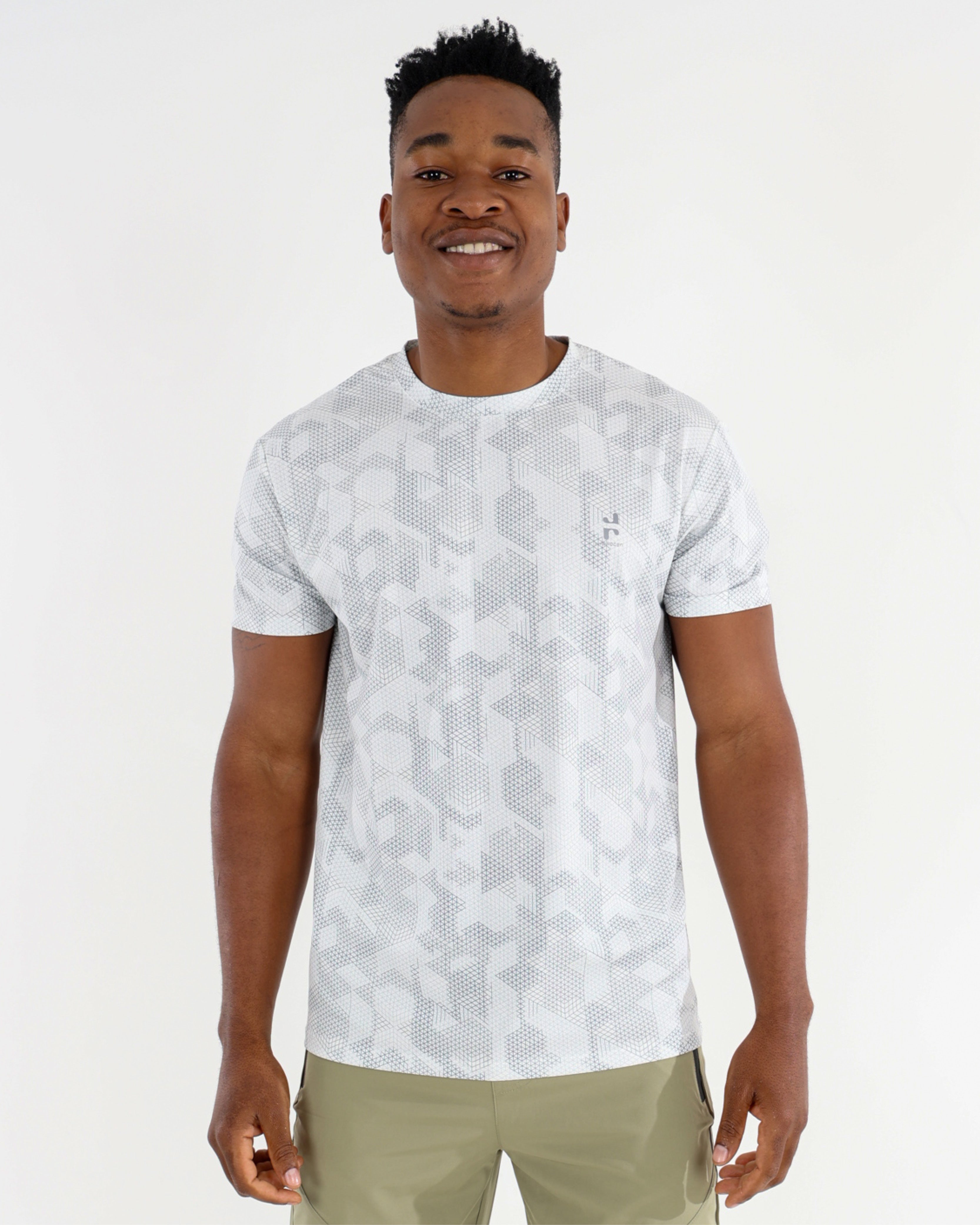 Short Sleeve Geometric Print Active T-Shirt