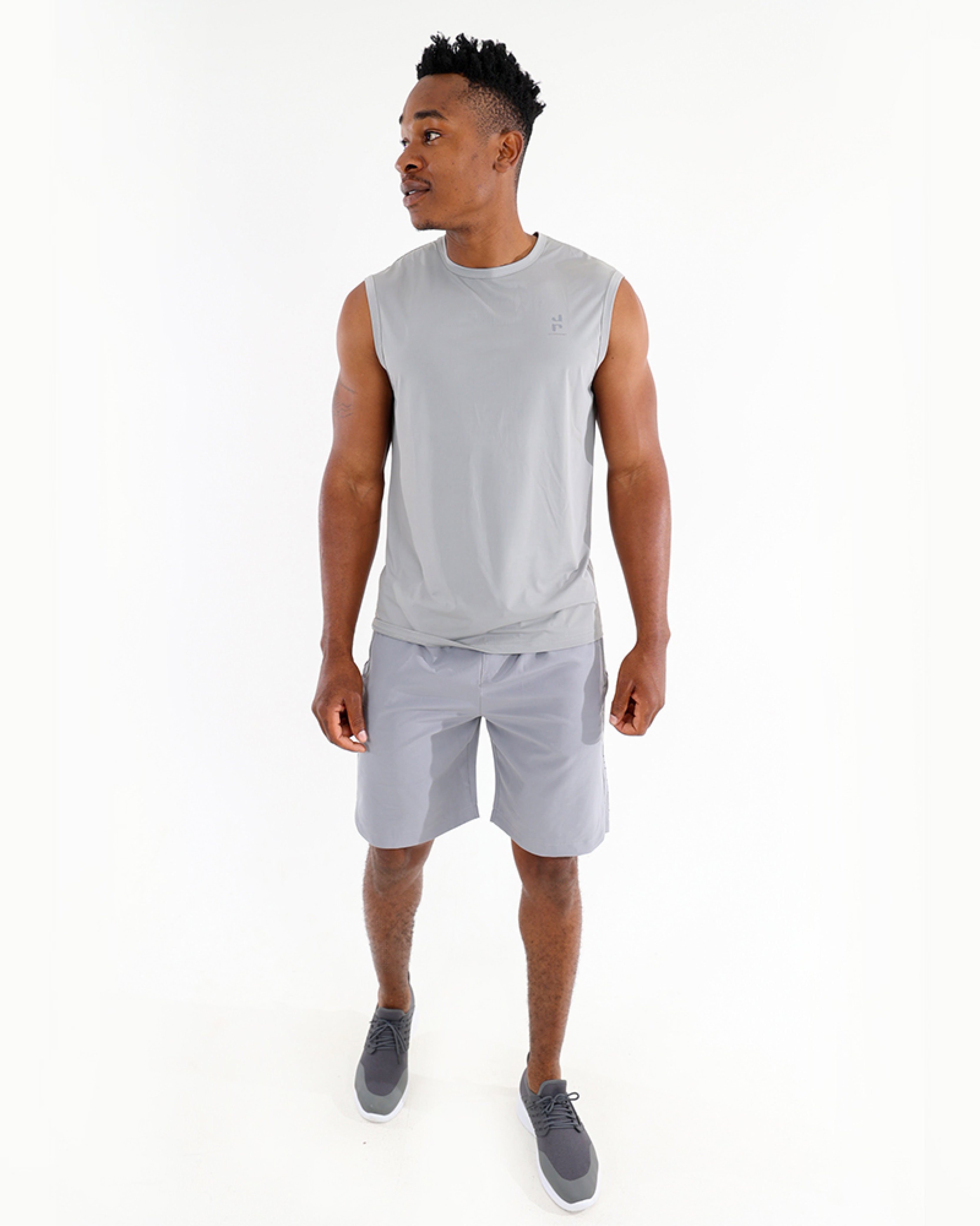 Light Grey Stretch Active Shorts