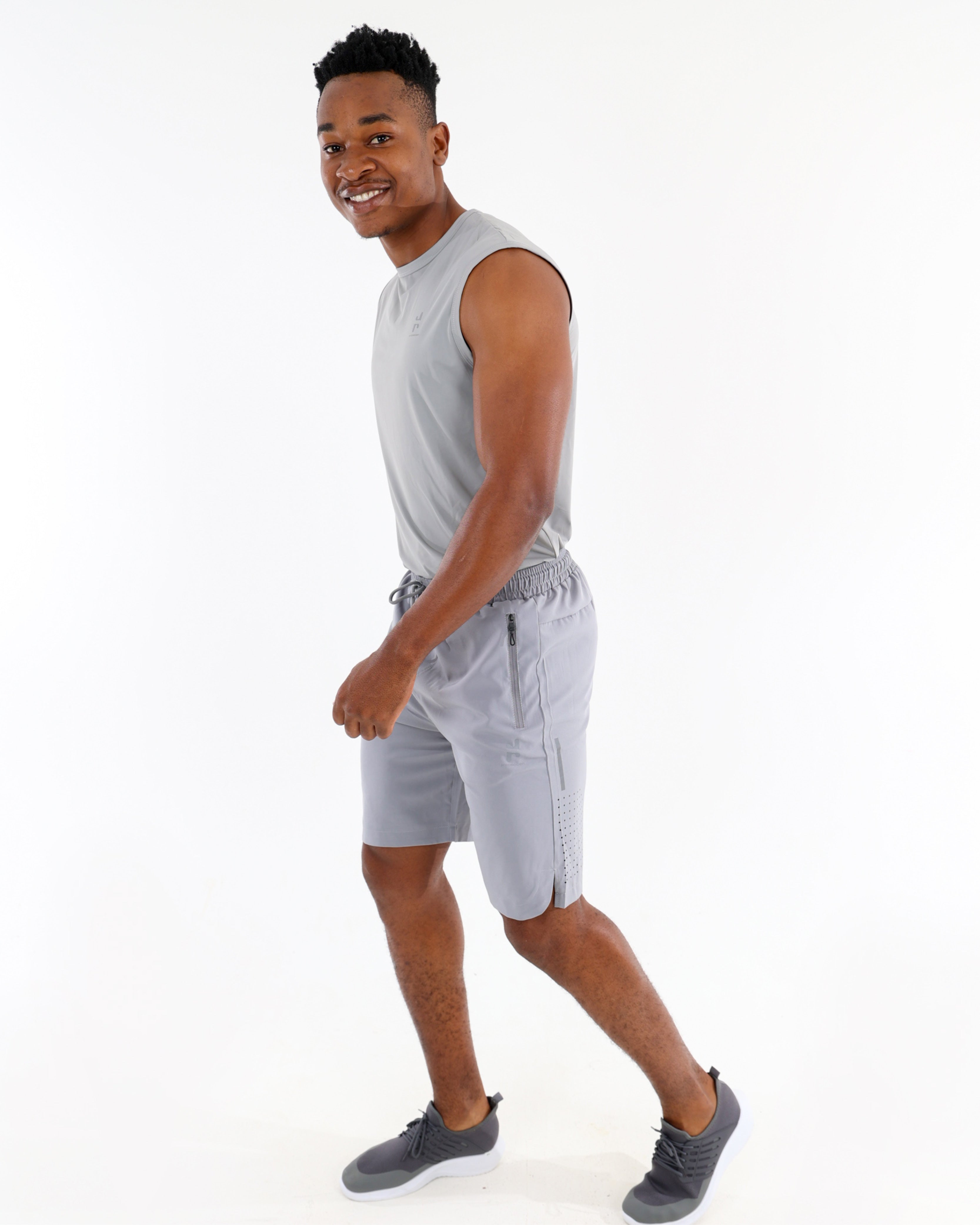 Light Grey Stretch Active Shorts