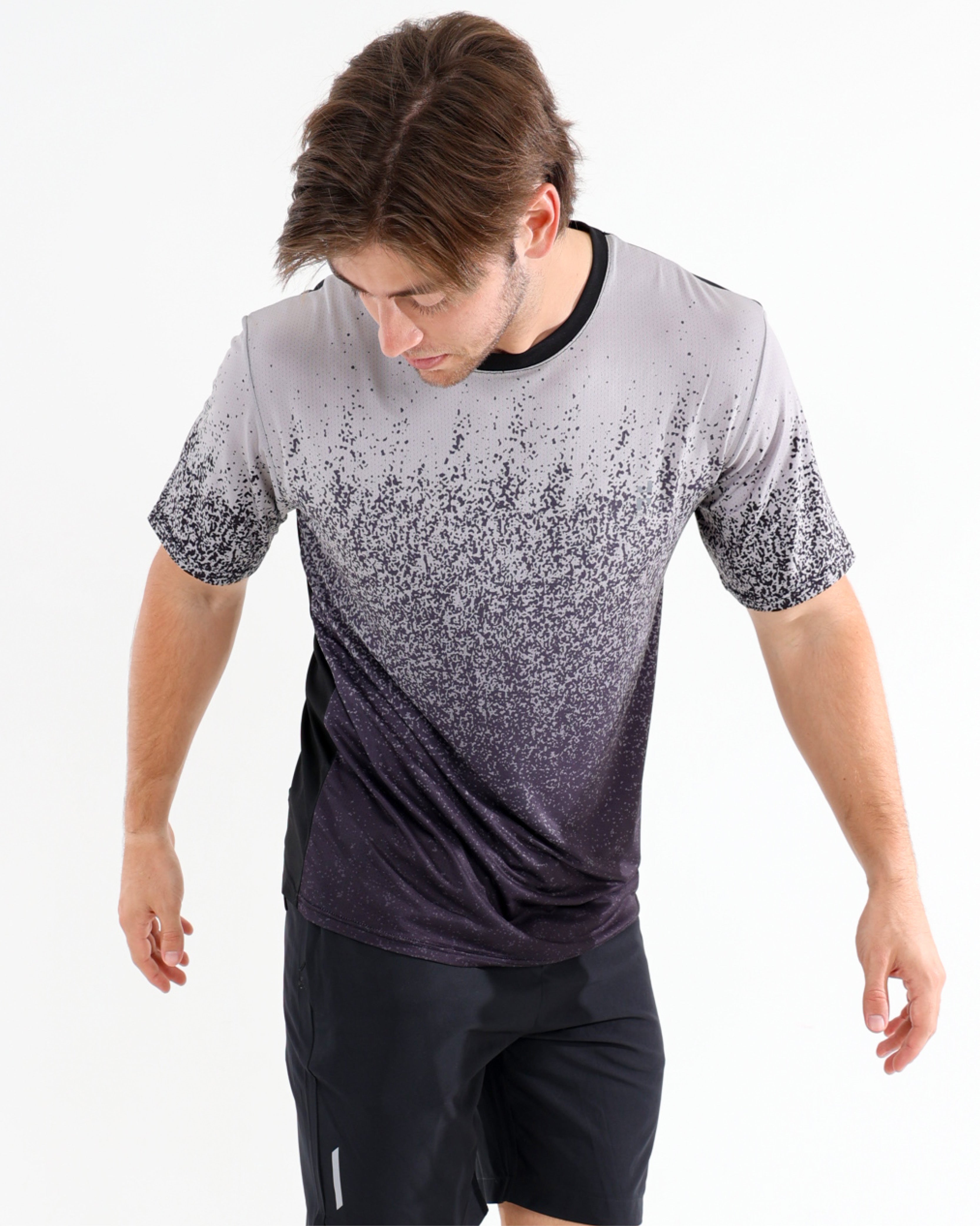 Short Sleeve Black Ombre Active T-Shirt