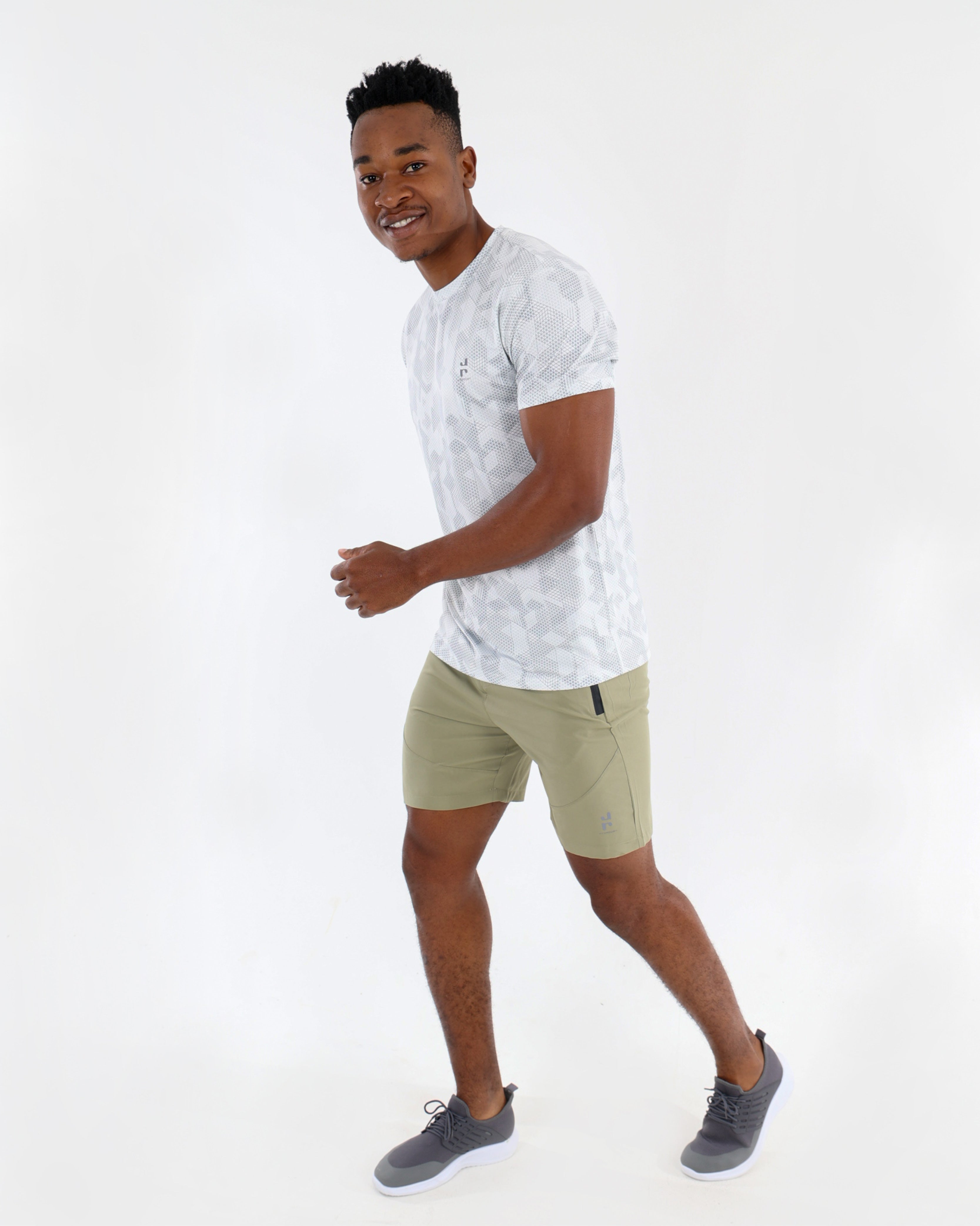 Short Sleeve Geometric Print Active T-Shirt