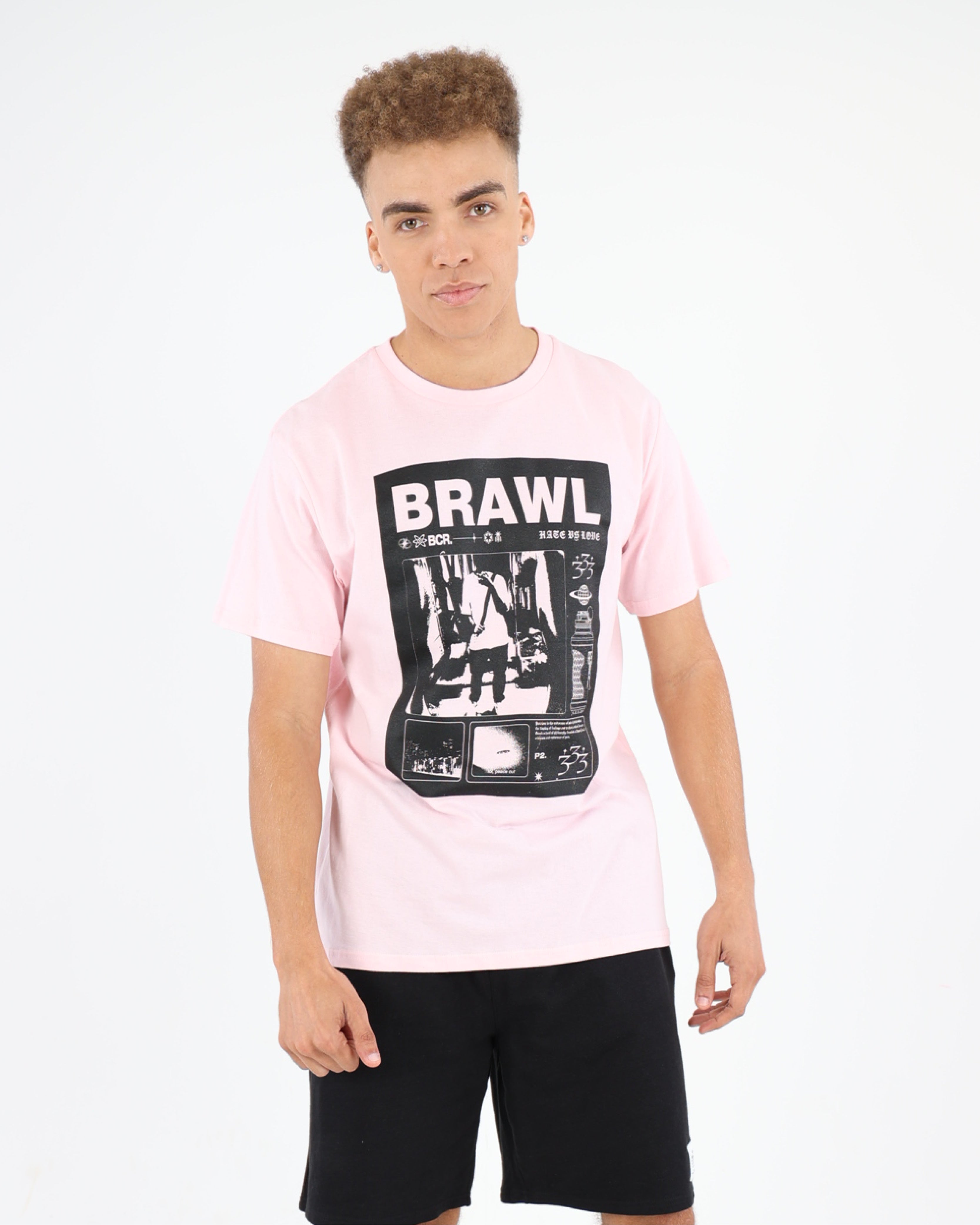 Short Sleeve Brawl Graphic Print T-Shirt
