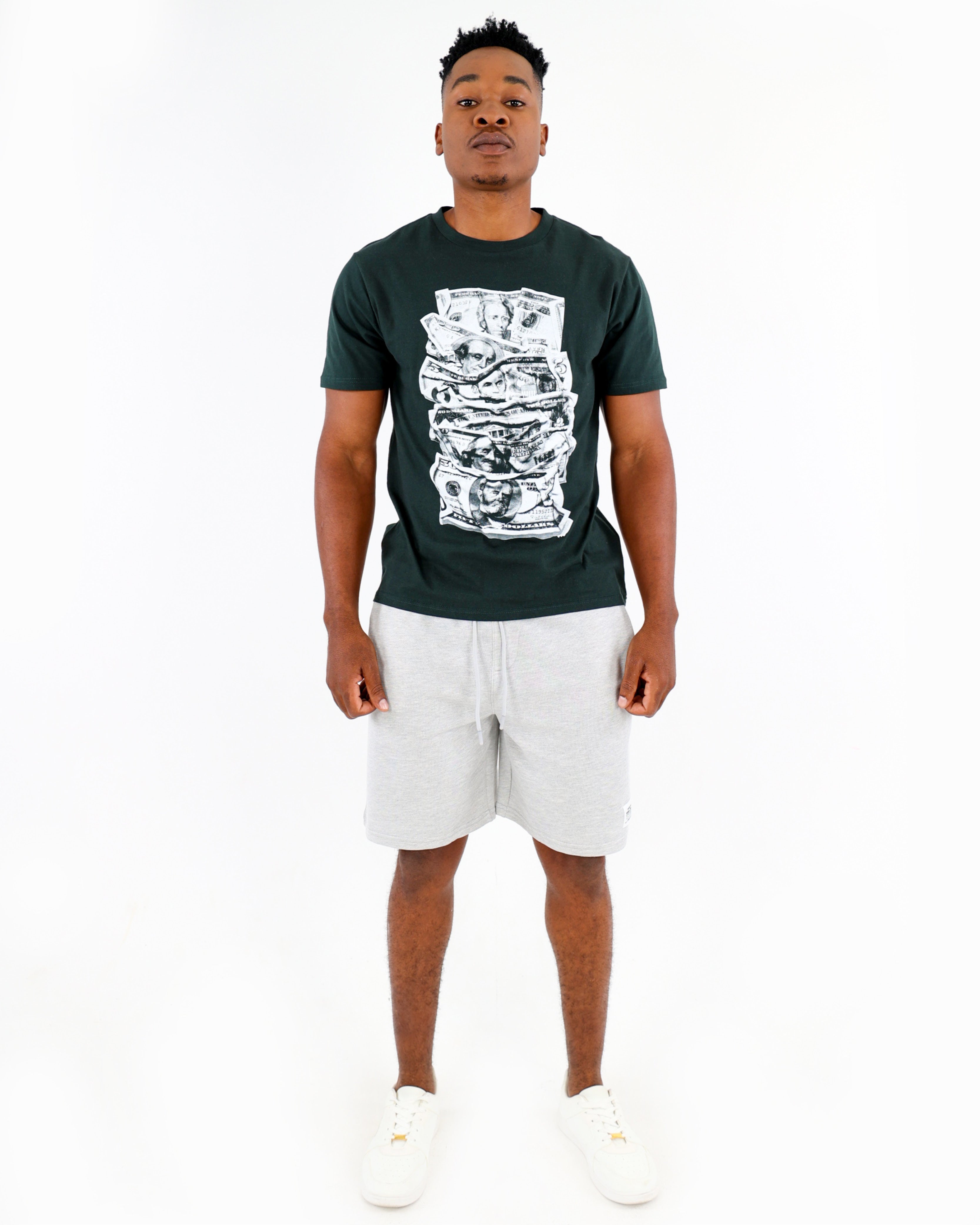 Short Sleeve Money Graphic Print T-Shirt