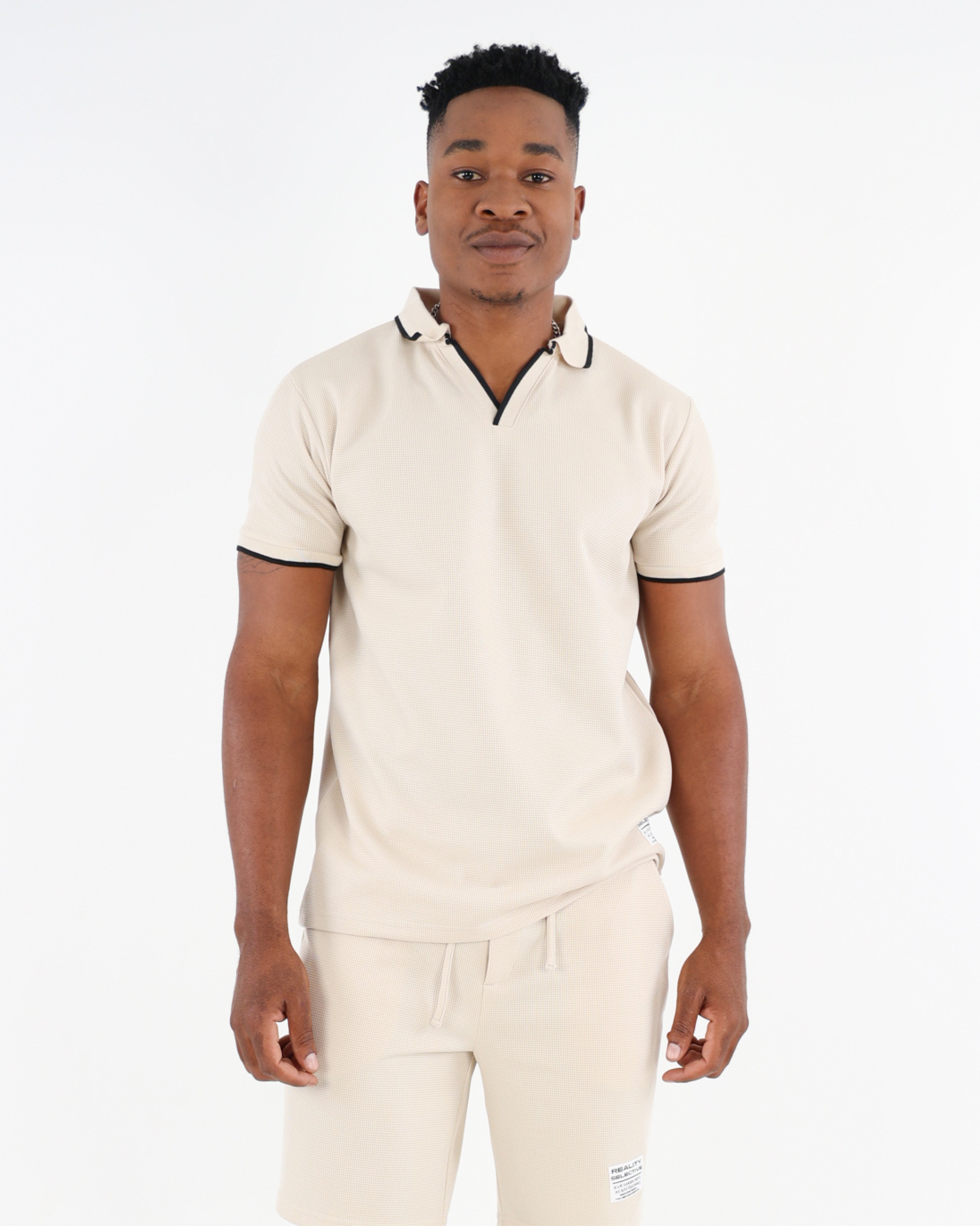 Waffle Textured Short Sleeve Golfer