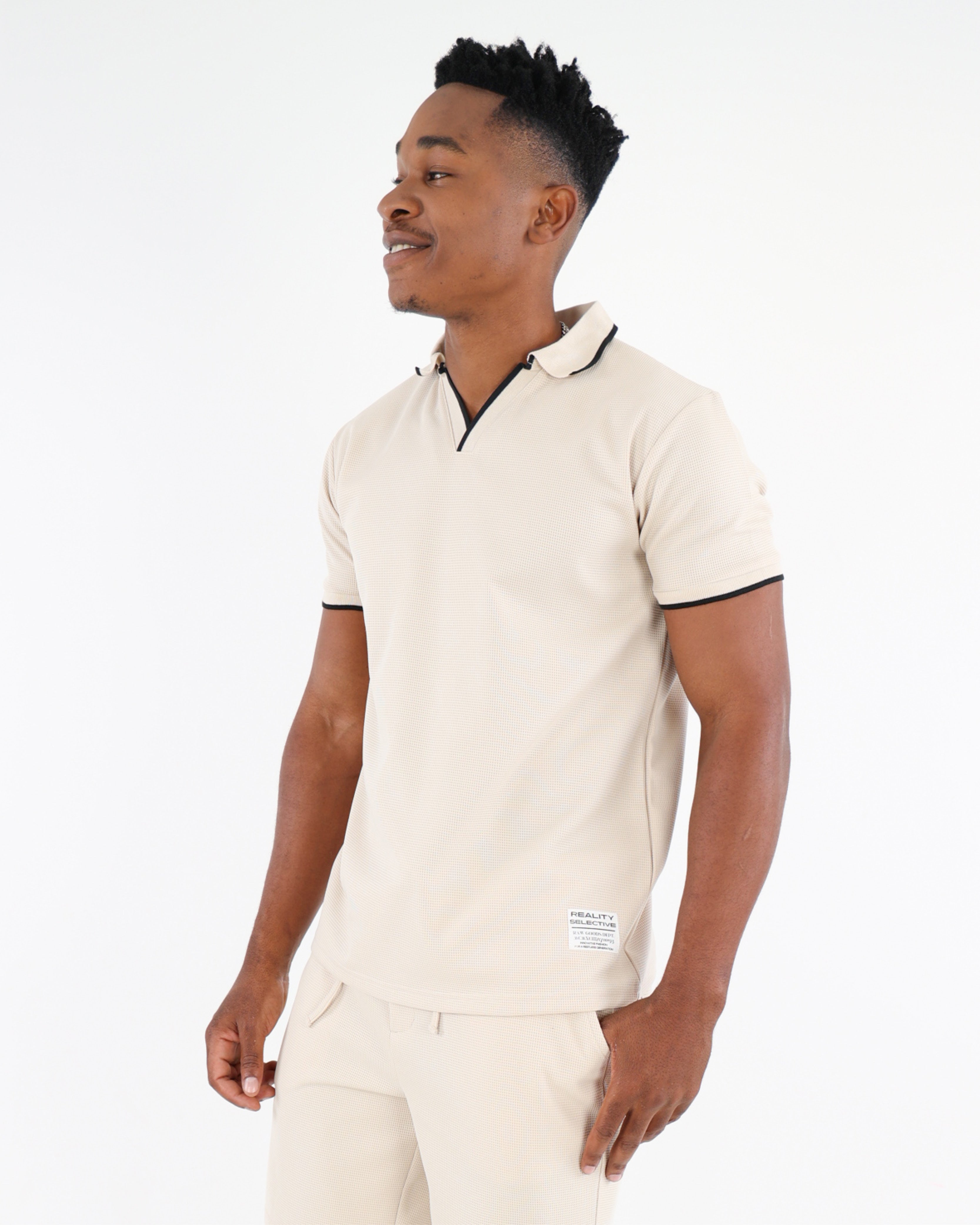 Waffle Textured Short Sleeve Golfer