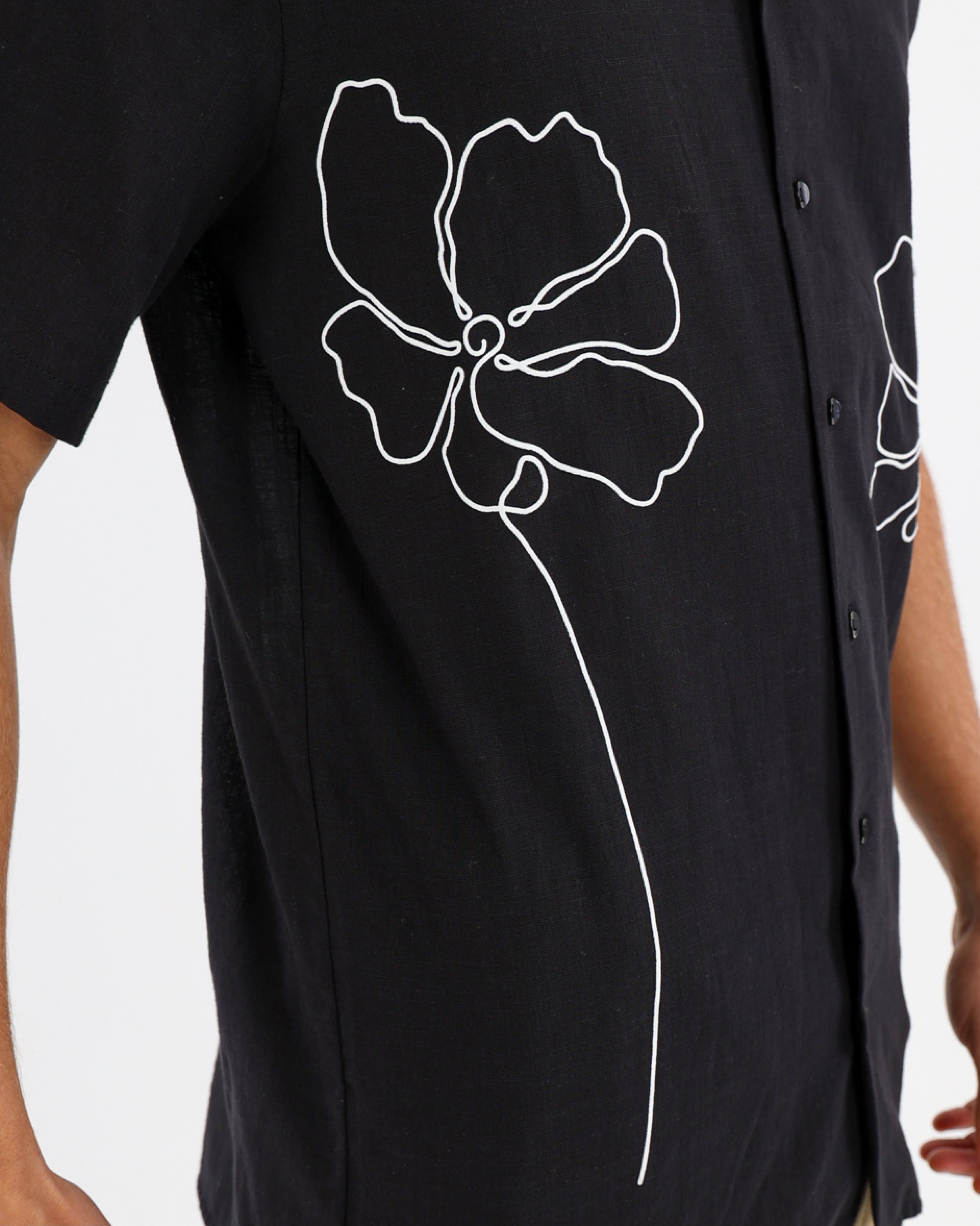 Short Sleeve Floral Printed Shirt
