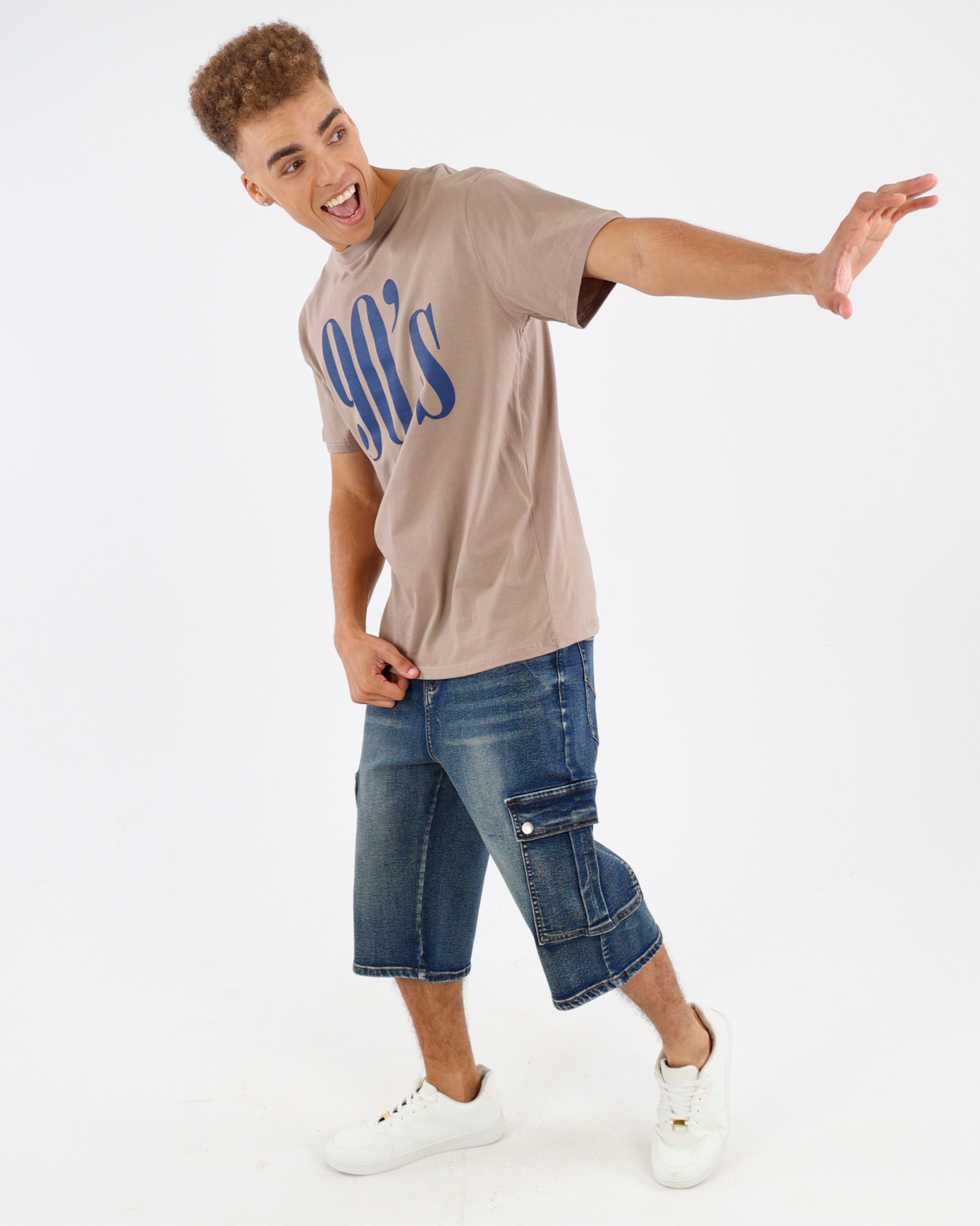 Cargo Clamdigger Denim Shorts