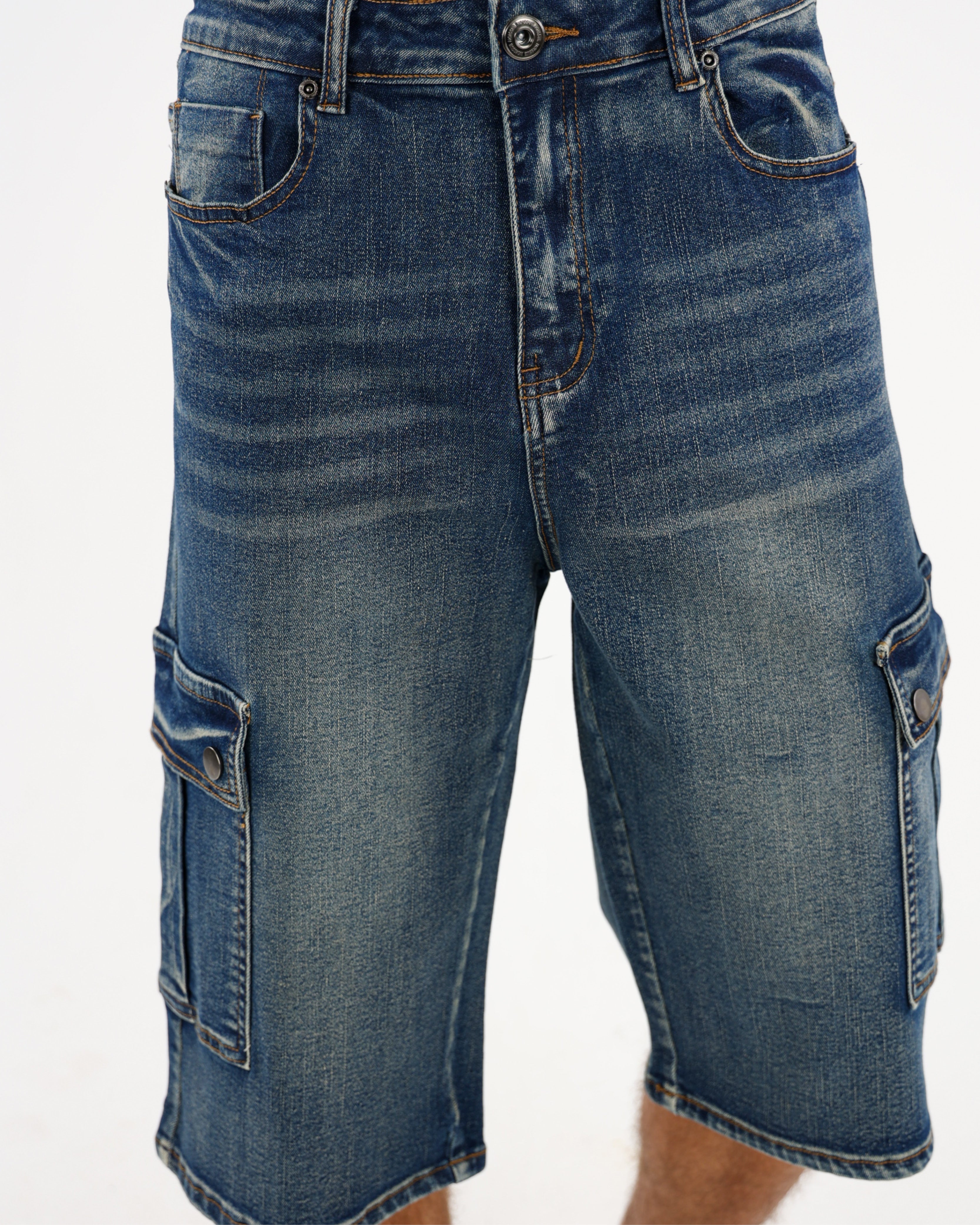 Cargo Clamdigger Denim Shorts