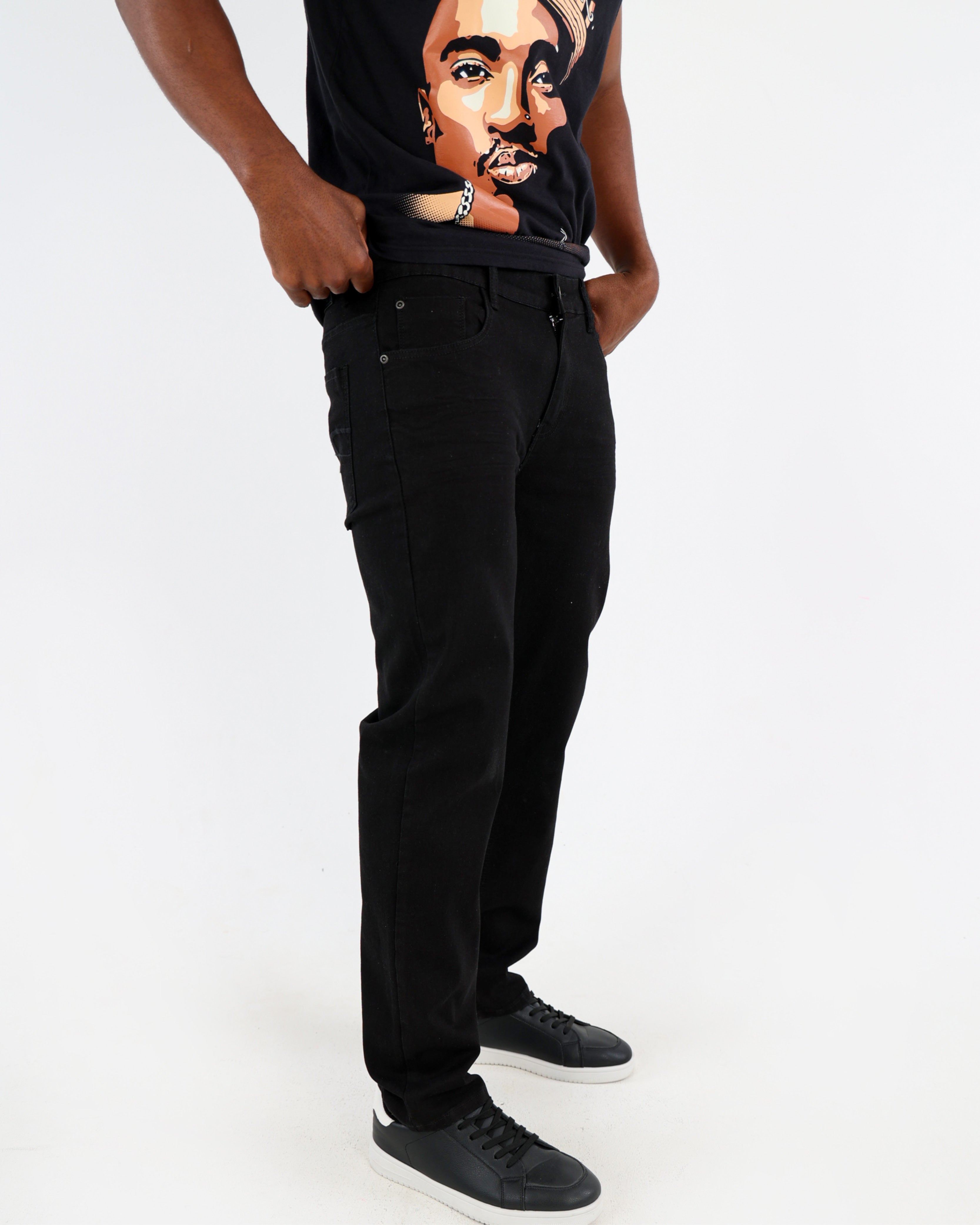 Black Slim Fit Tapered Jeans