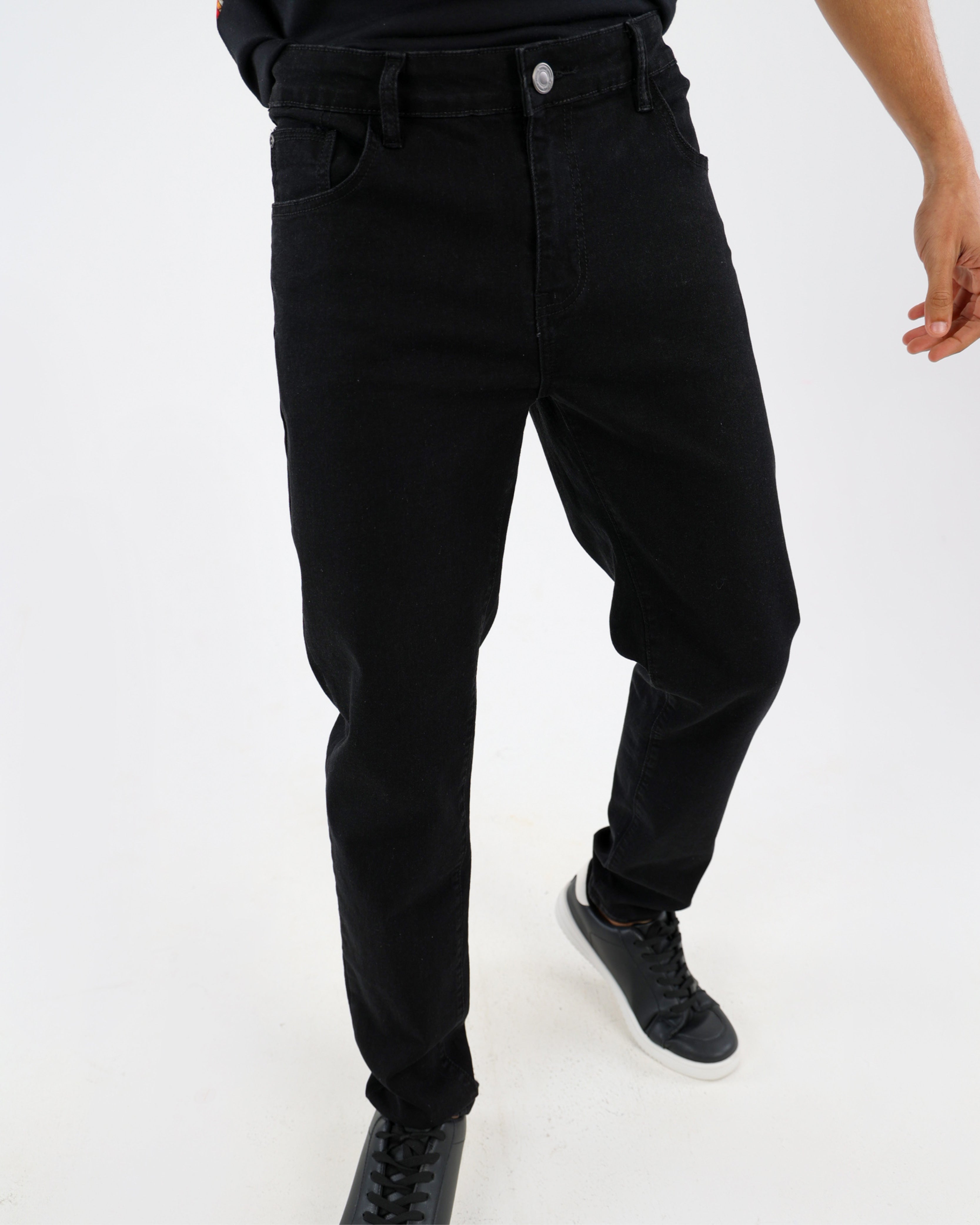 Black Slim Fit Tapered Jeans