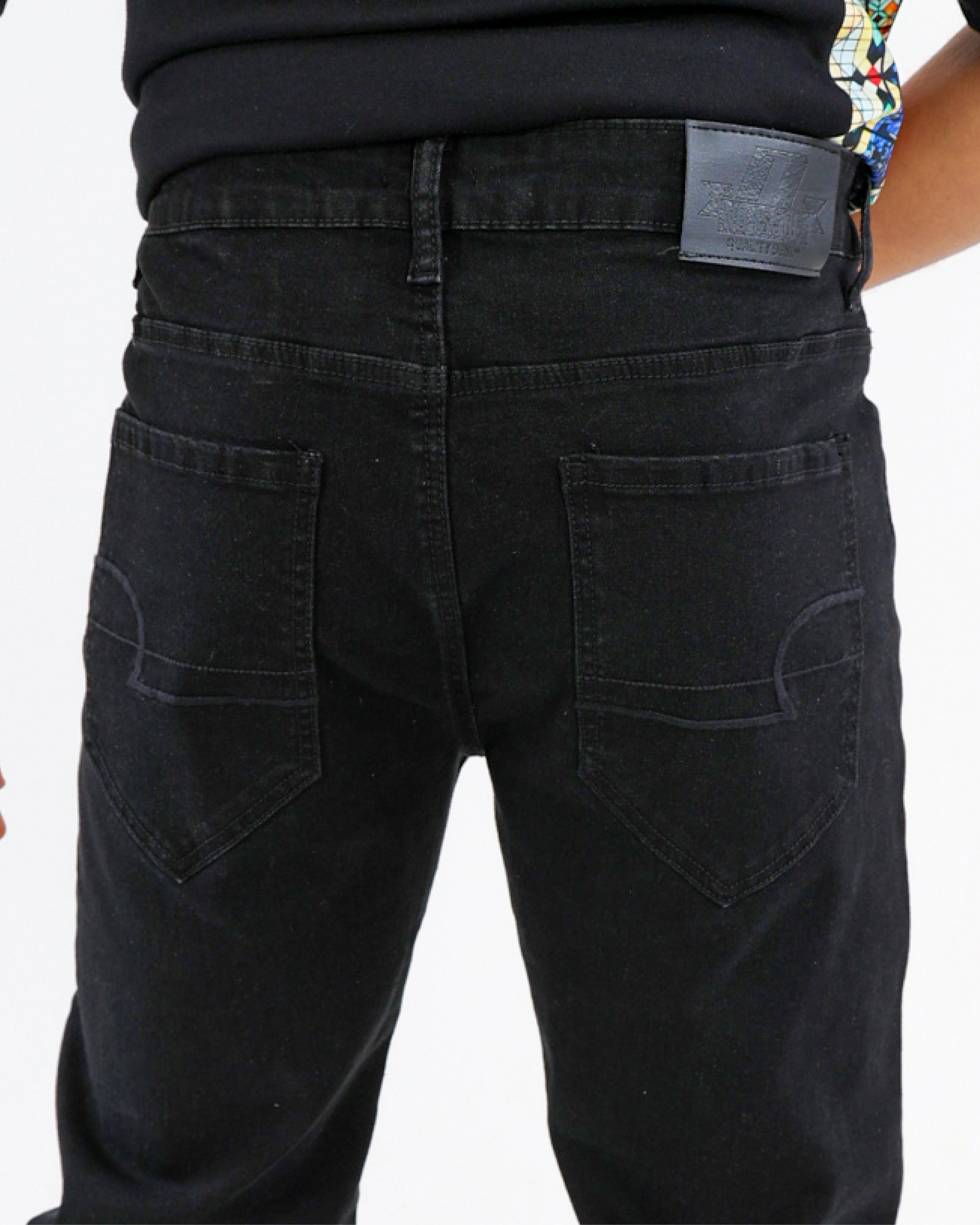 Black Slim Fit Tapered Jeans