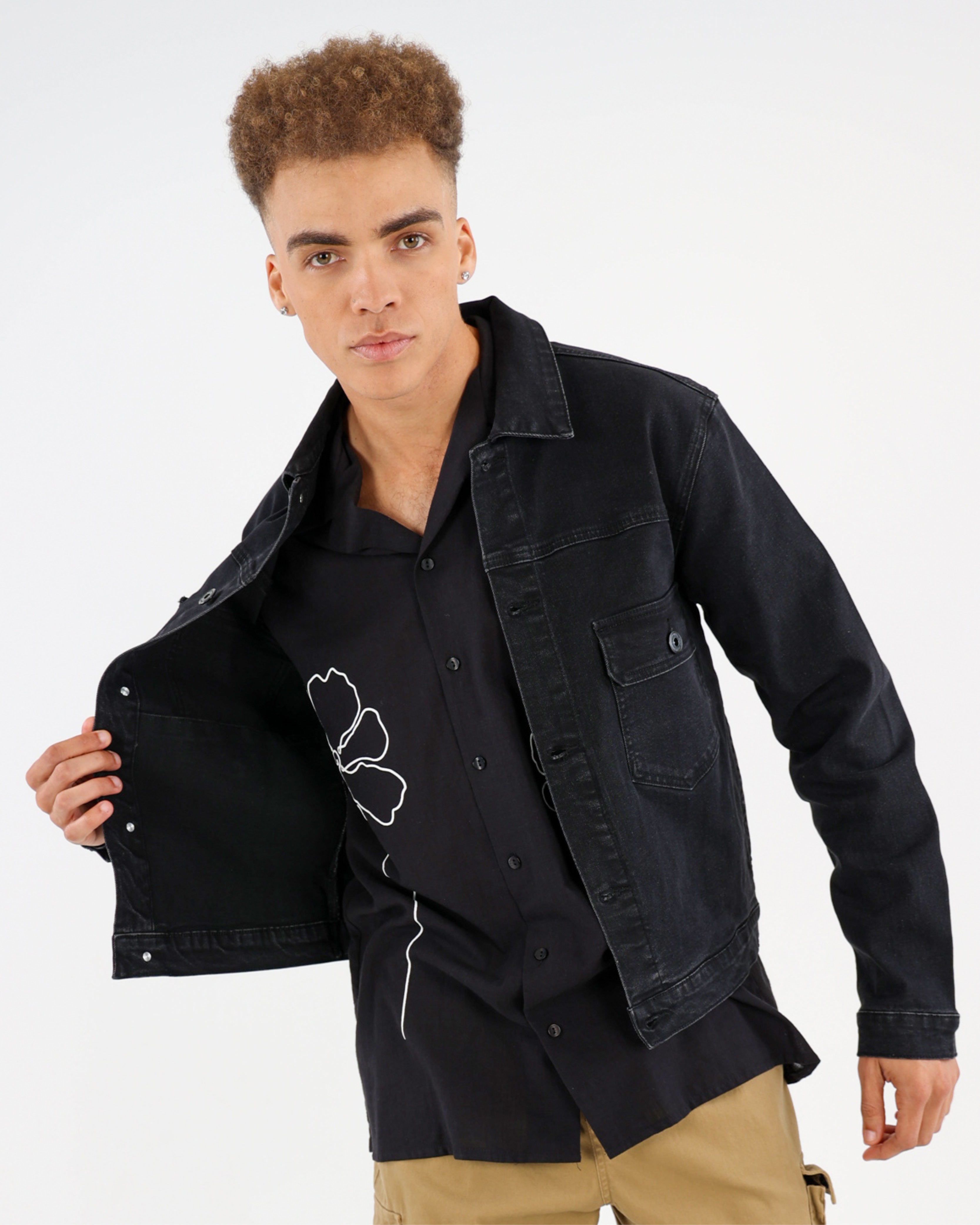 Styled Up Double Patch Pocket Denim Jacket