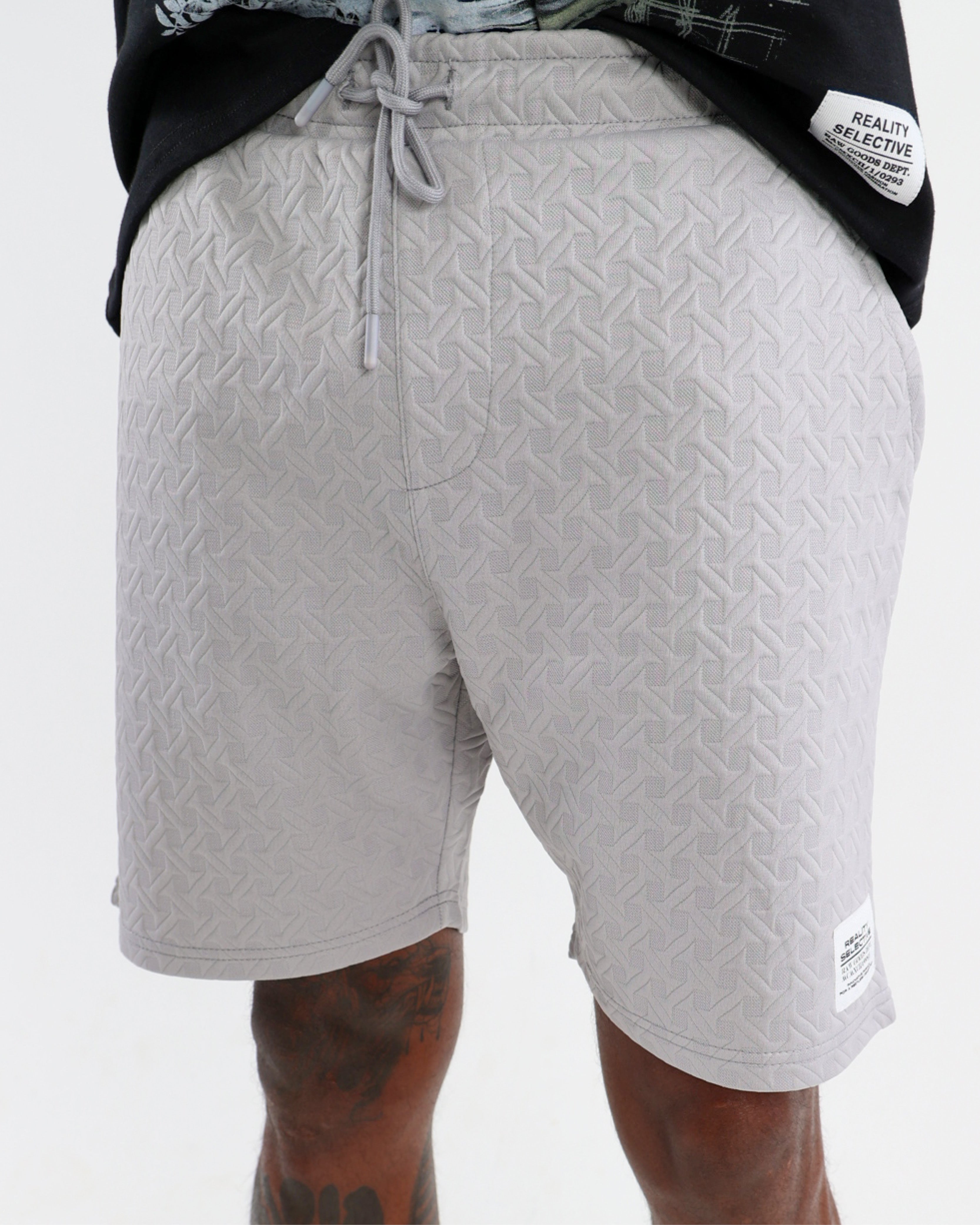 Silver Textured Jogger Shorts